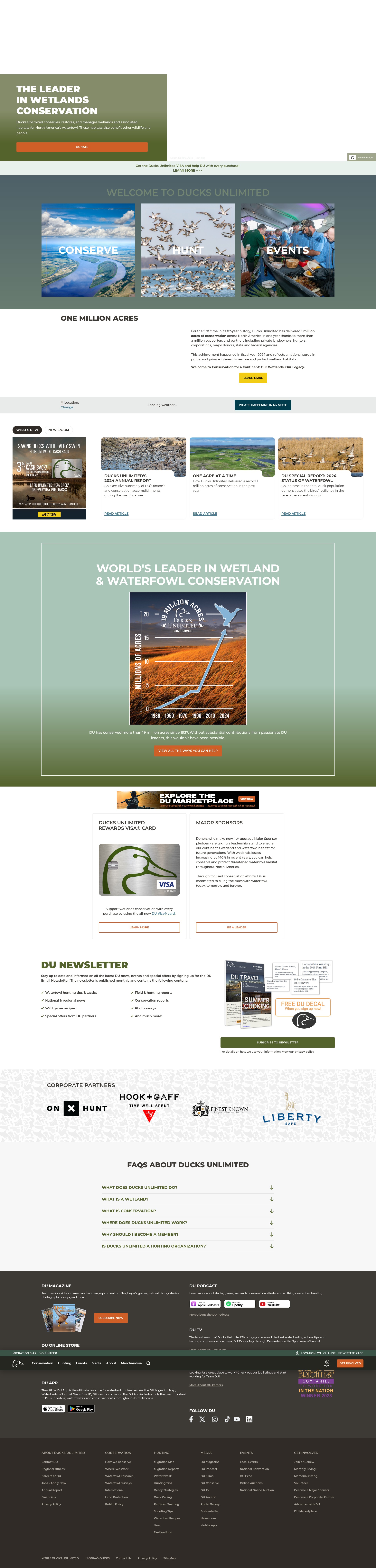 Screenshot of www.ducks.org