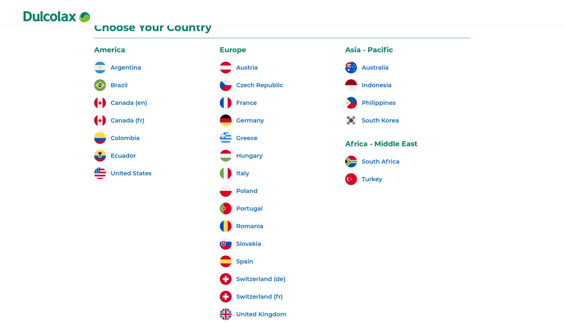 Screenshot of www.dulcolax.com