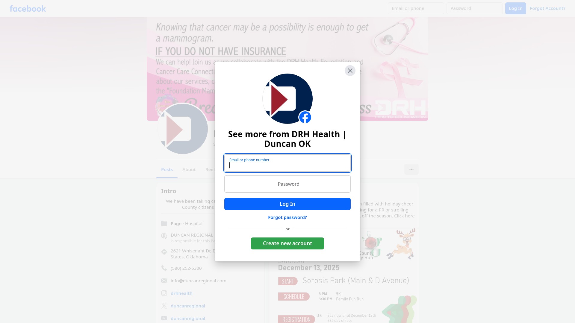 Screenshot of www.duncanregional.com