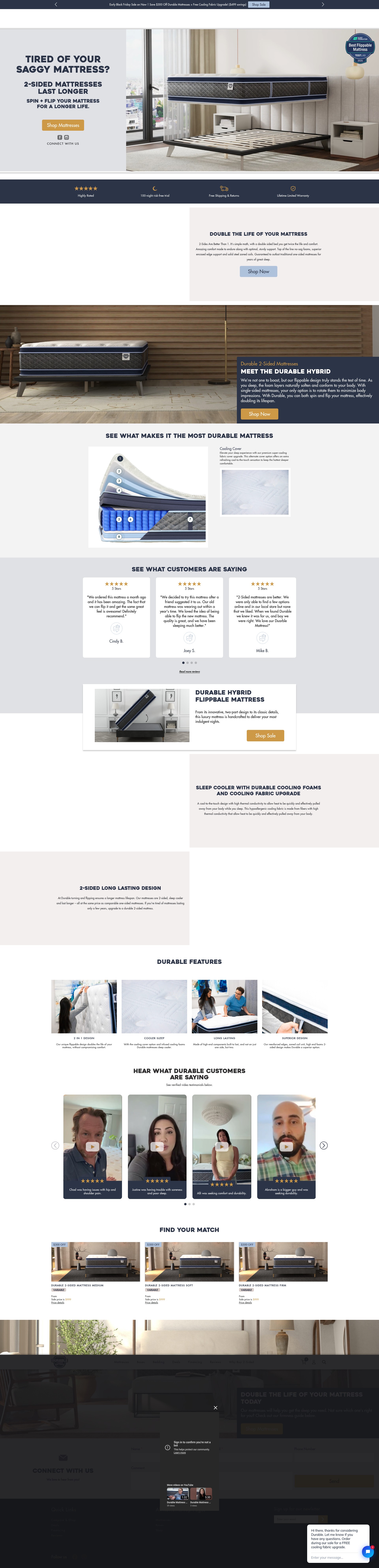 Screenshot of www.durablemattress.com