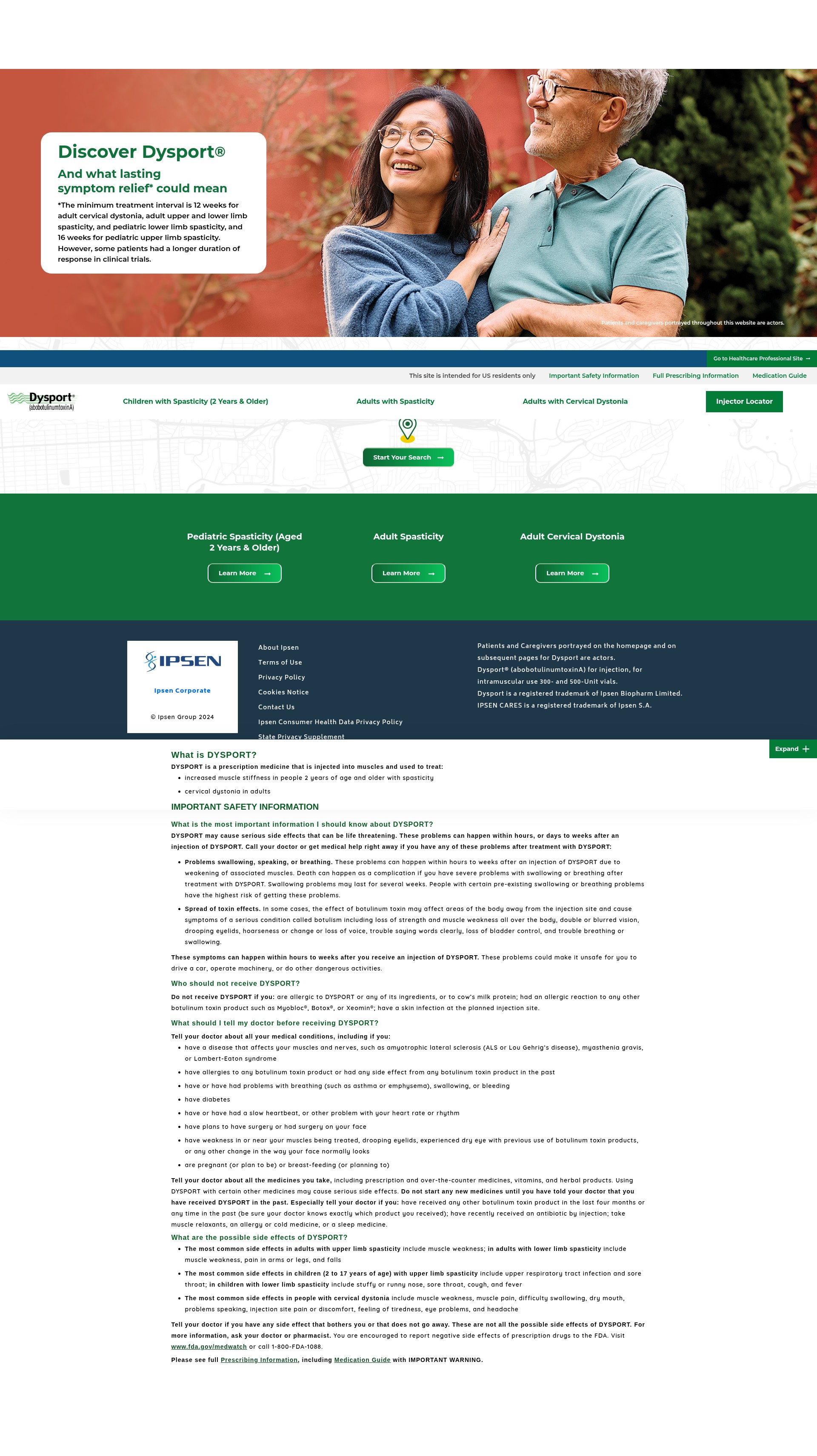 Screenshot of www.dysport.com