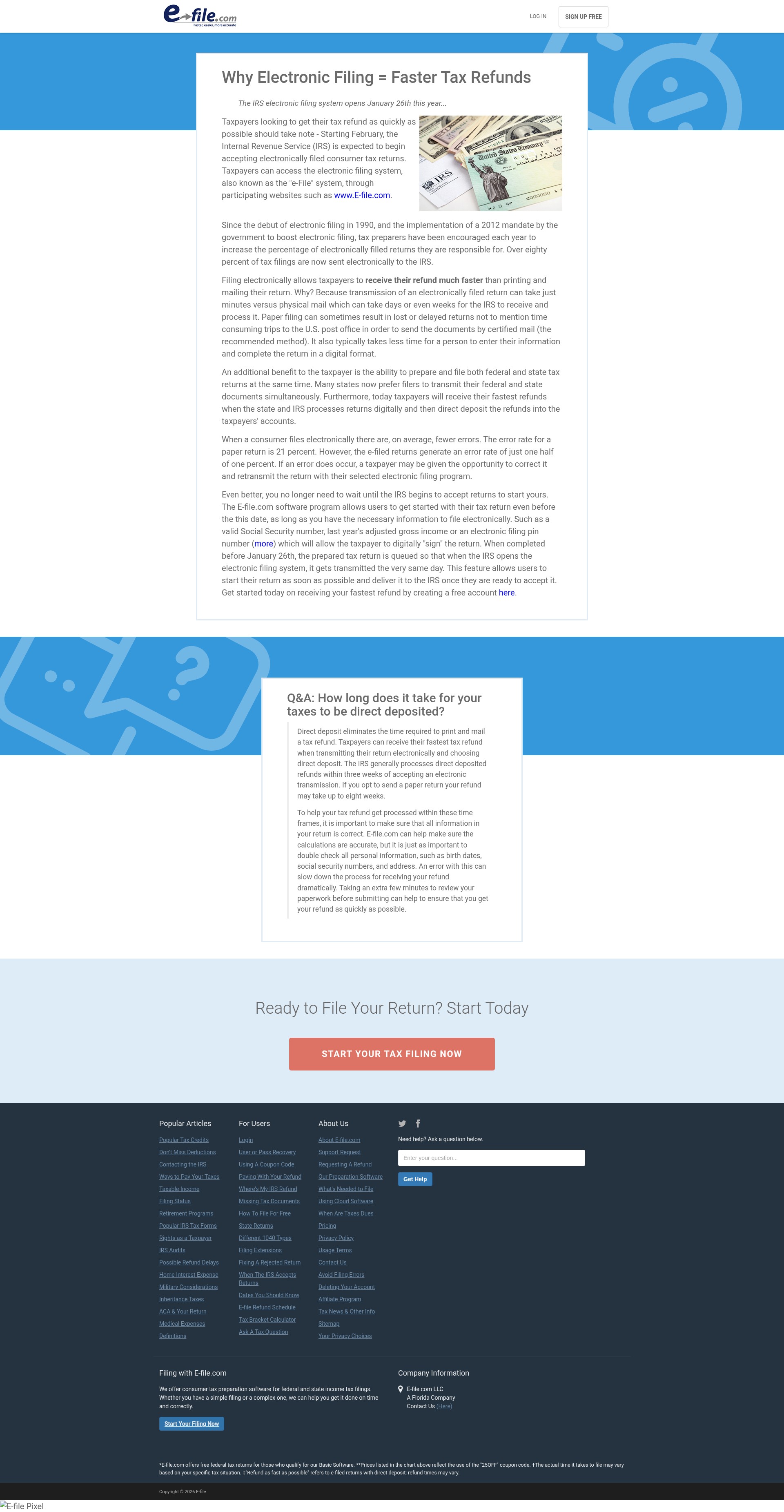 Screenshot of www.e-file.com