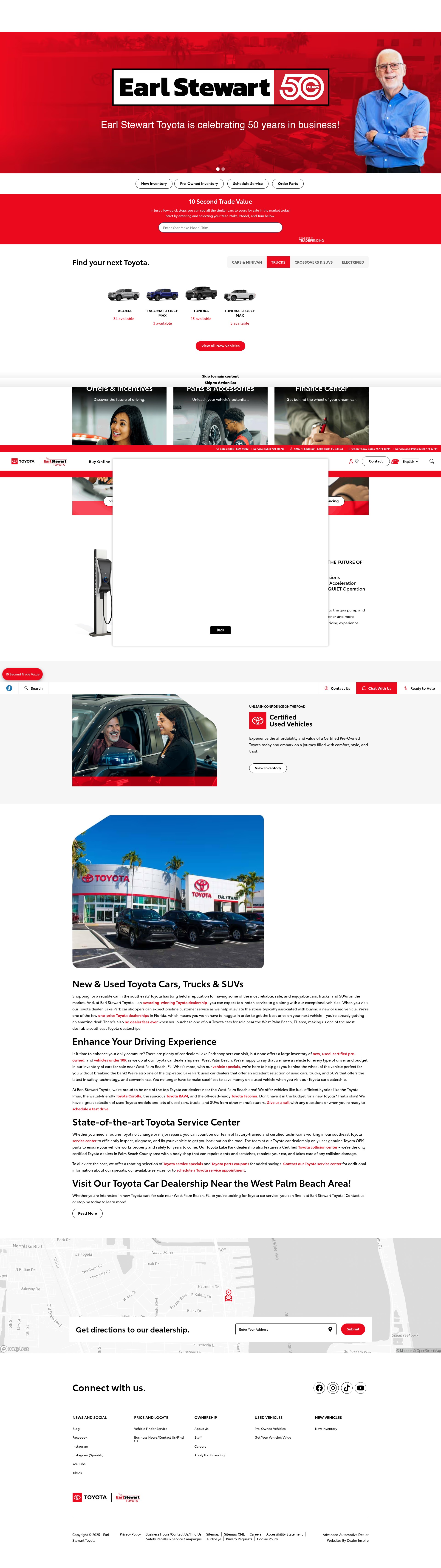 Screenshot of www.earlstewarttoyota.com