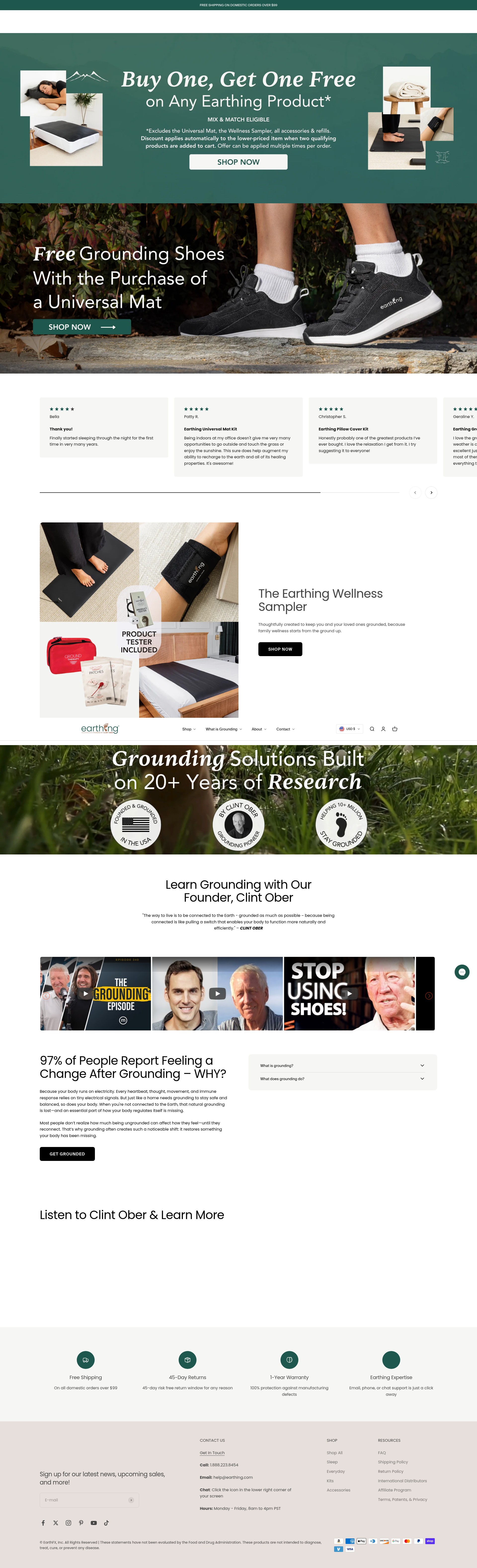 Screenshot of www.earthing.com