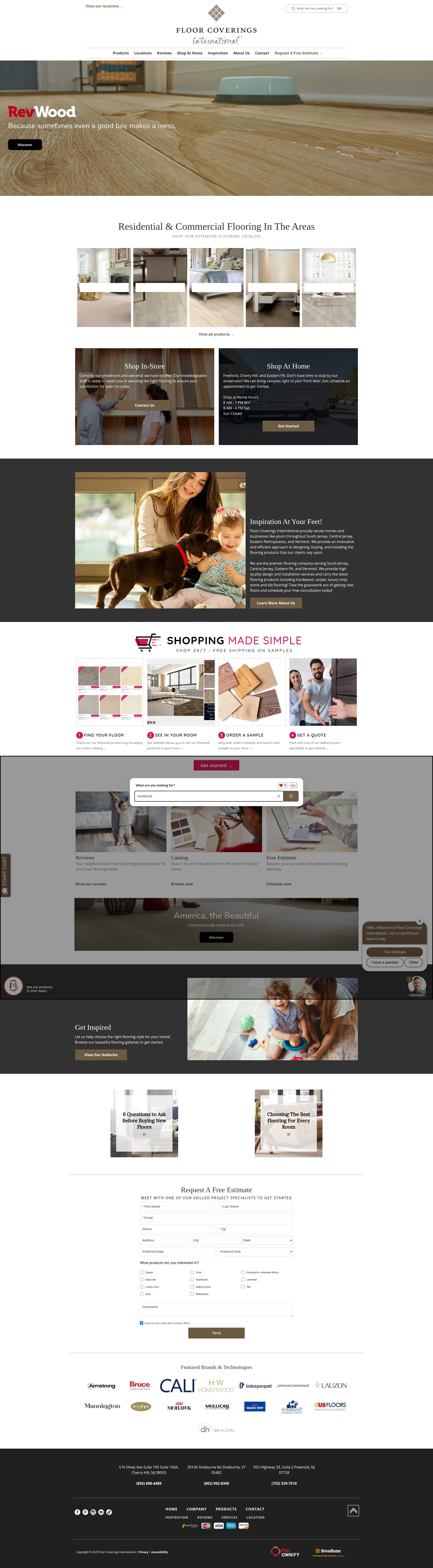 Screenshot of www.eastcoastfloorcoverings.com
