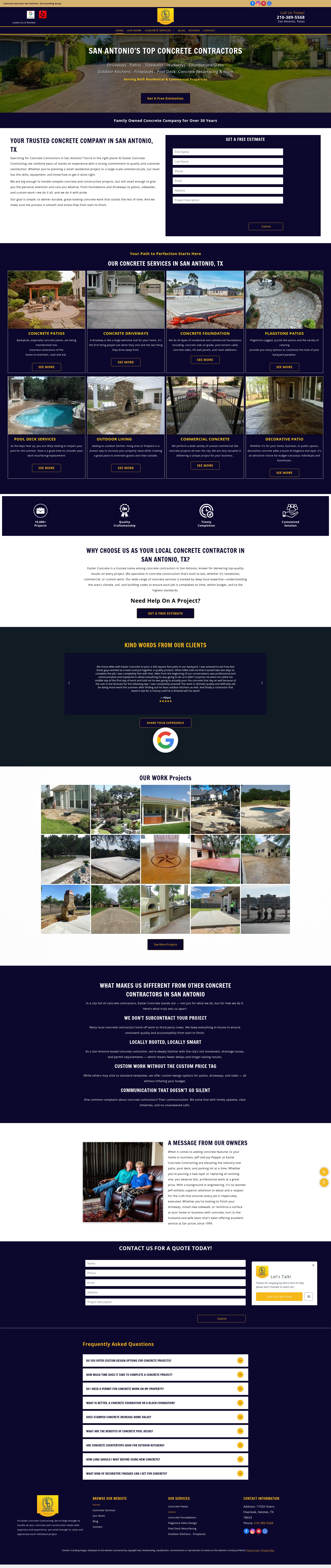 Screenshot of www.easterconcretesanantoniotx.com