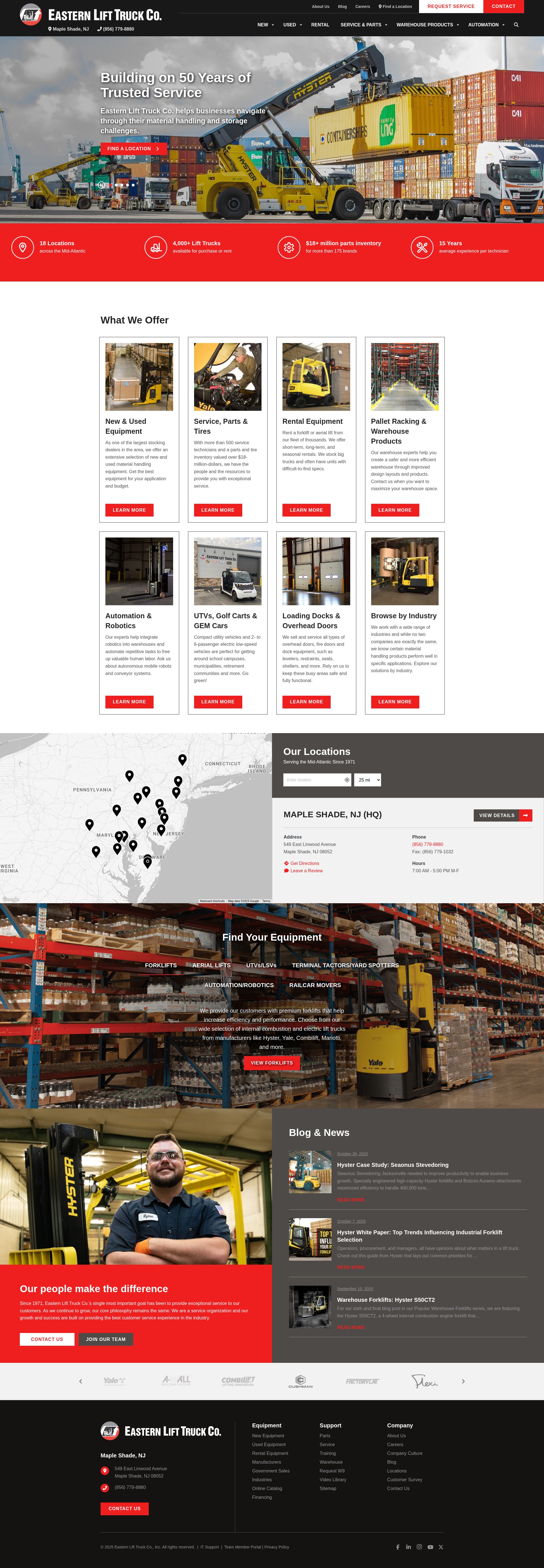 Screenshot of www.easternlifttruck.com