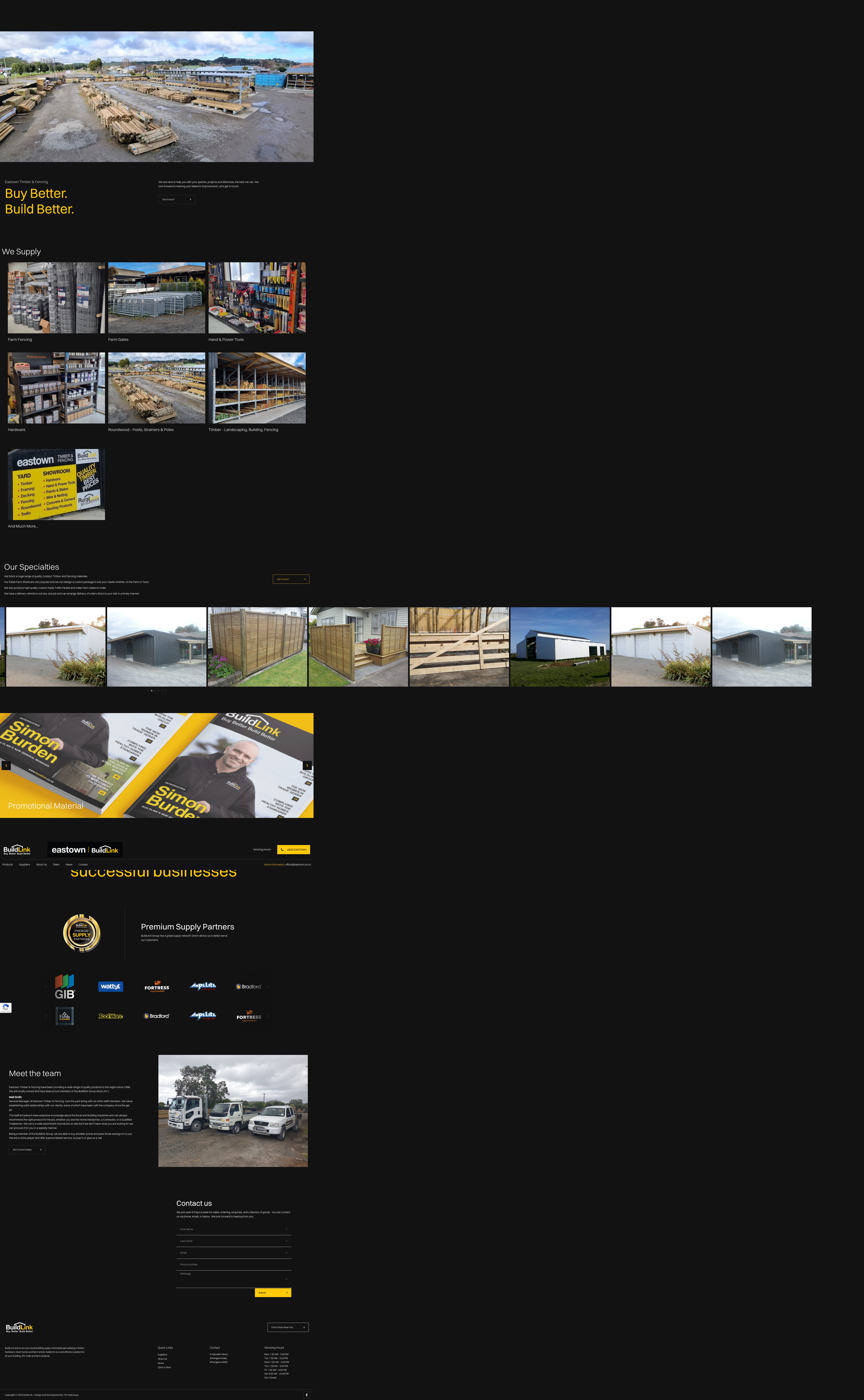 Screenshot of www.eastownbuildlink.co.nz