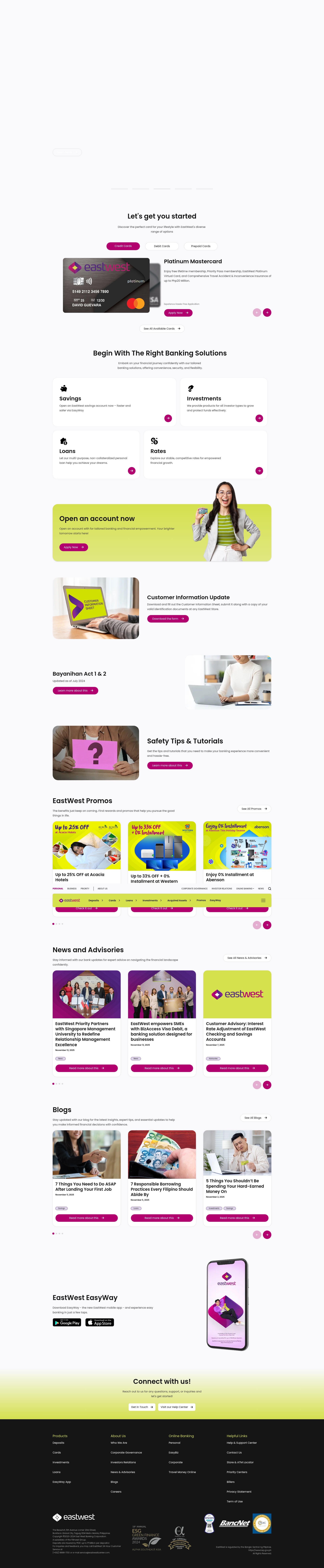 Screenshot of www.eastwestbanker.com
