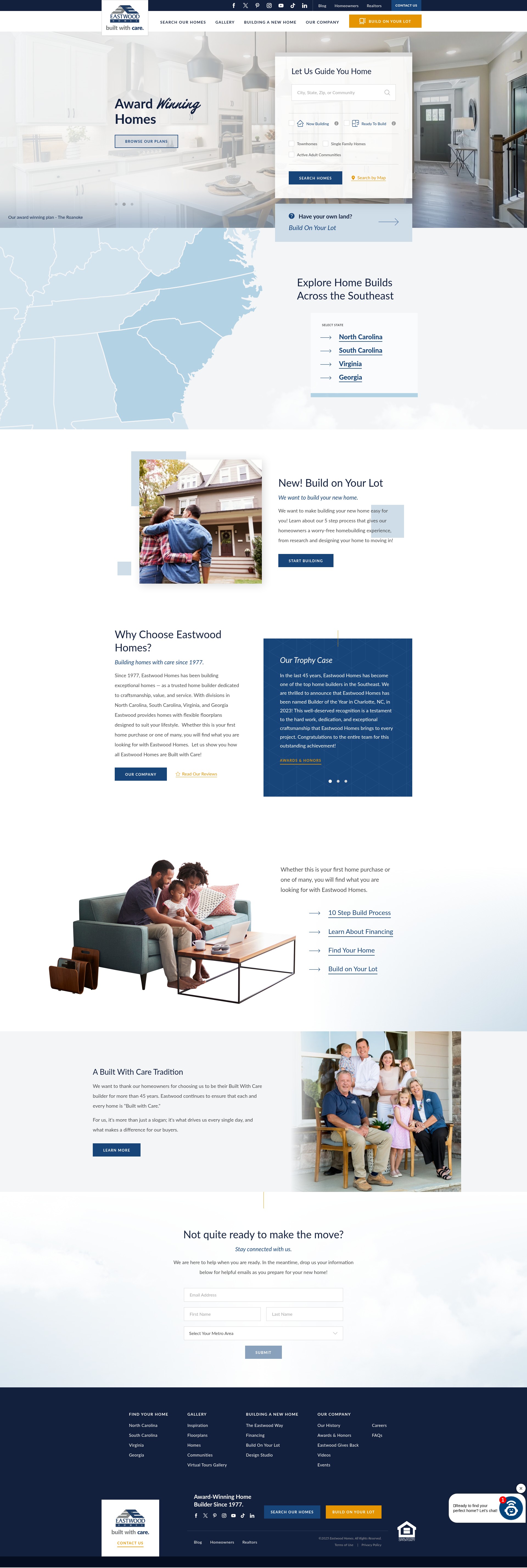 Screenshot of www.eastwoodhomes.com