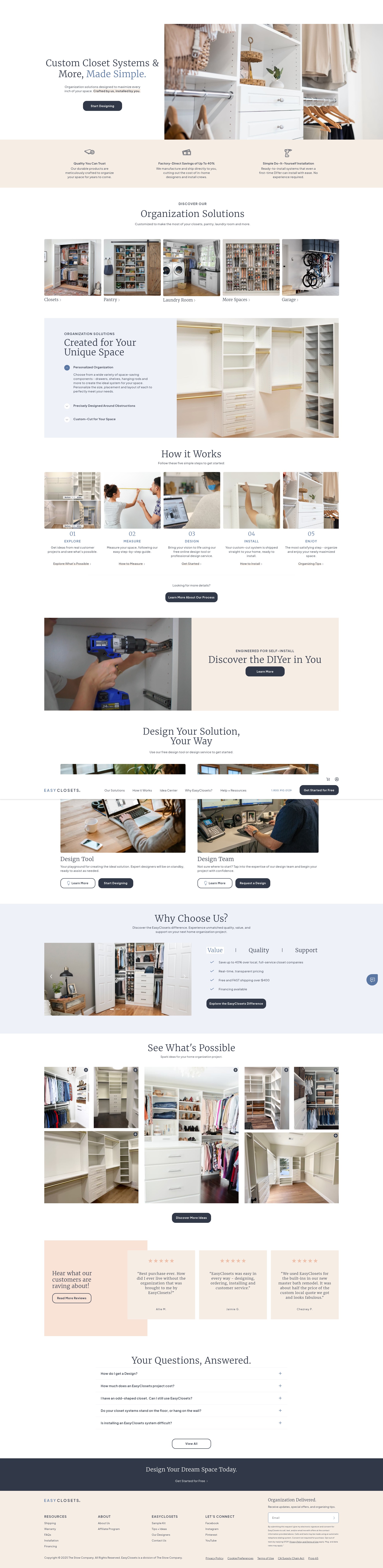 Screenshot of www.easyclosets.com