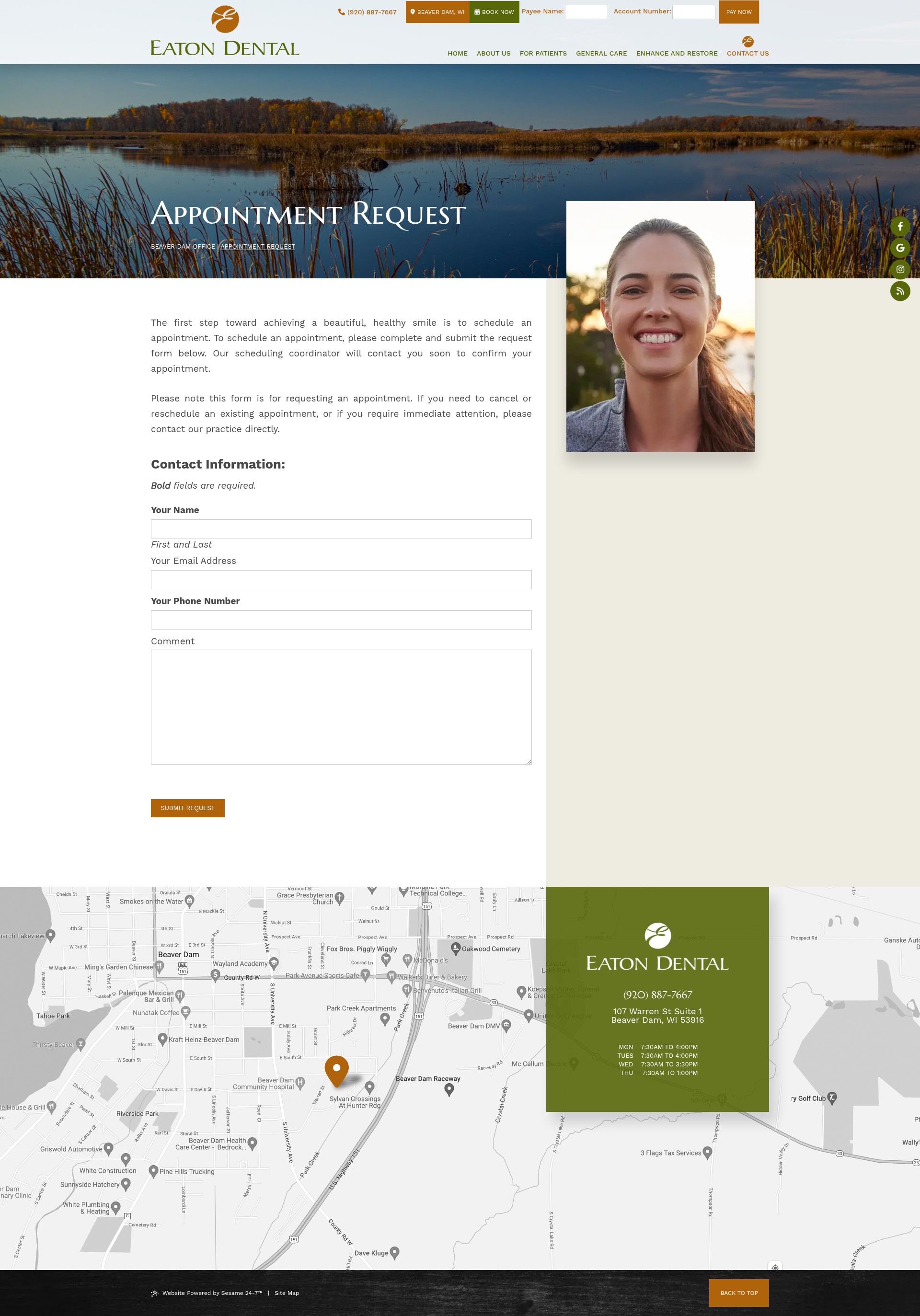 Screenshot of www.eatondentistry.com
