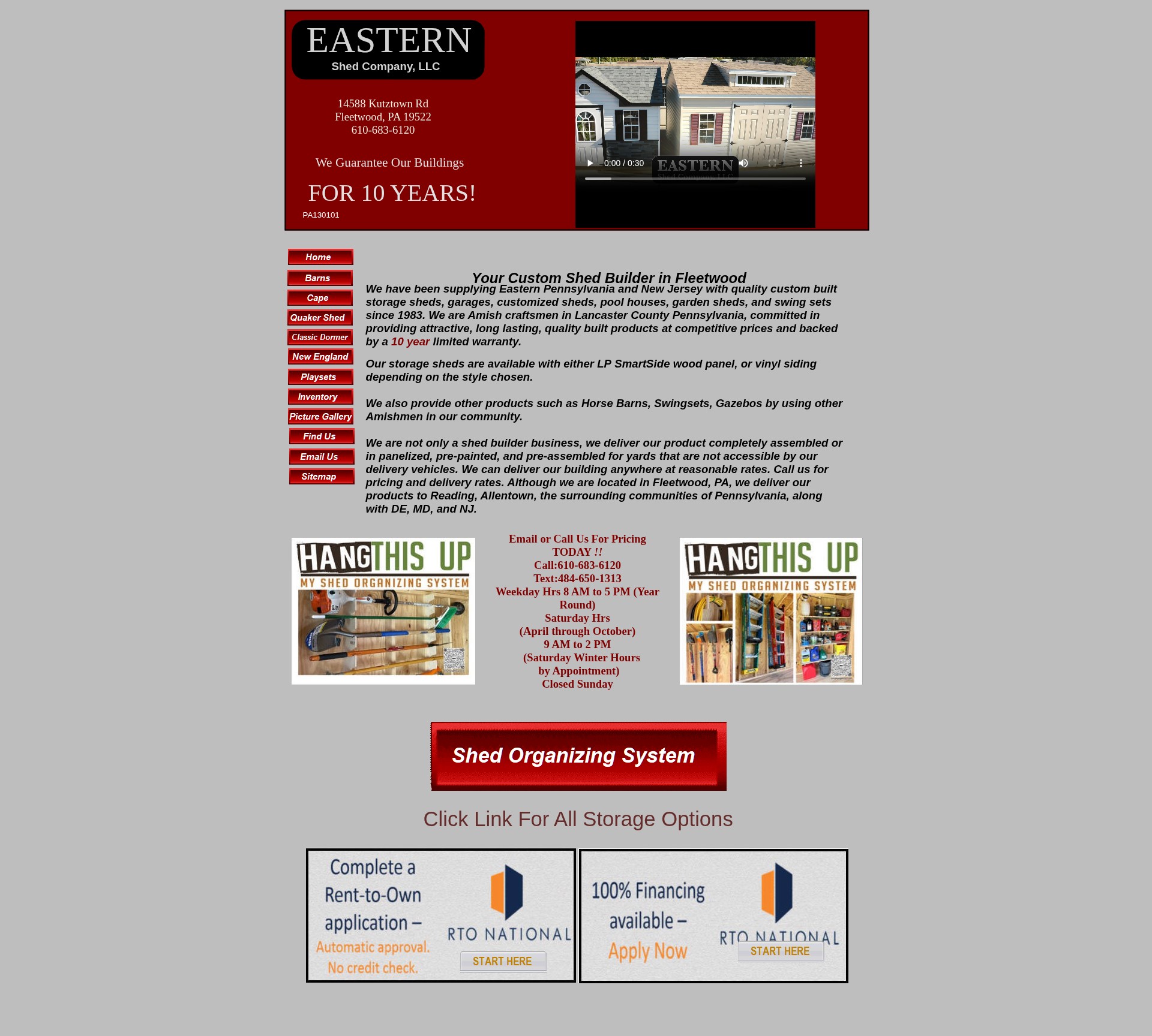 Screenshot of www.ebpsheds.com