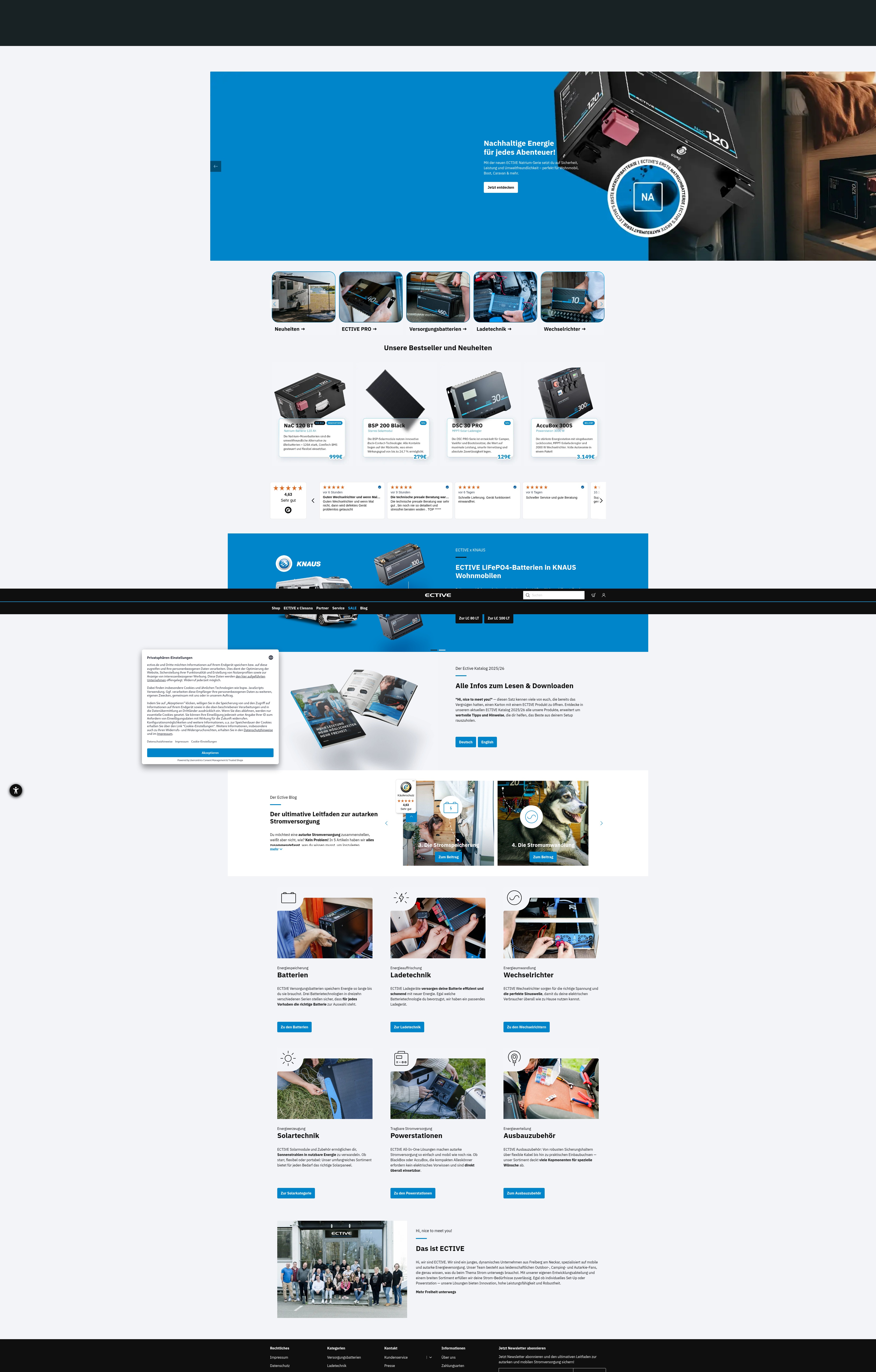 Screenshot of www.ective.de