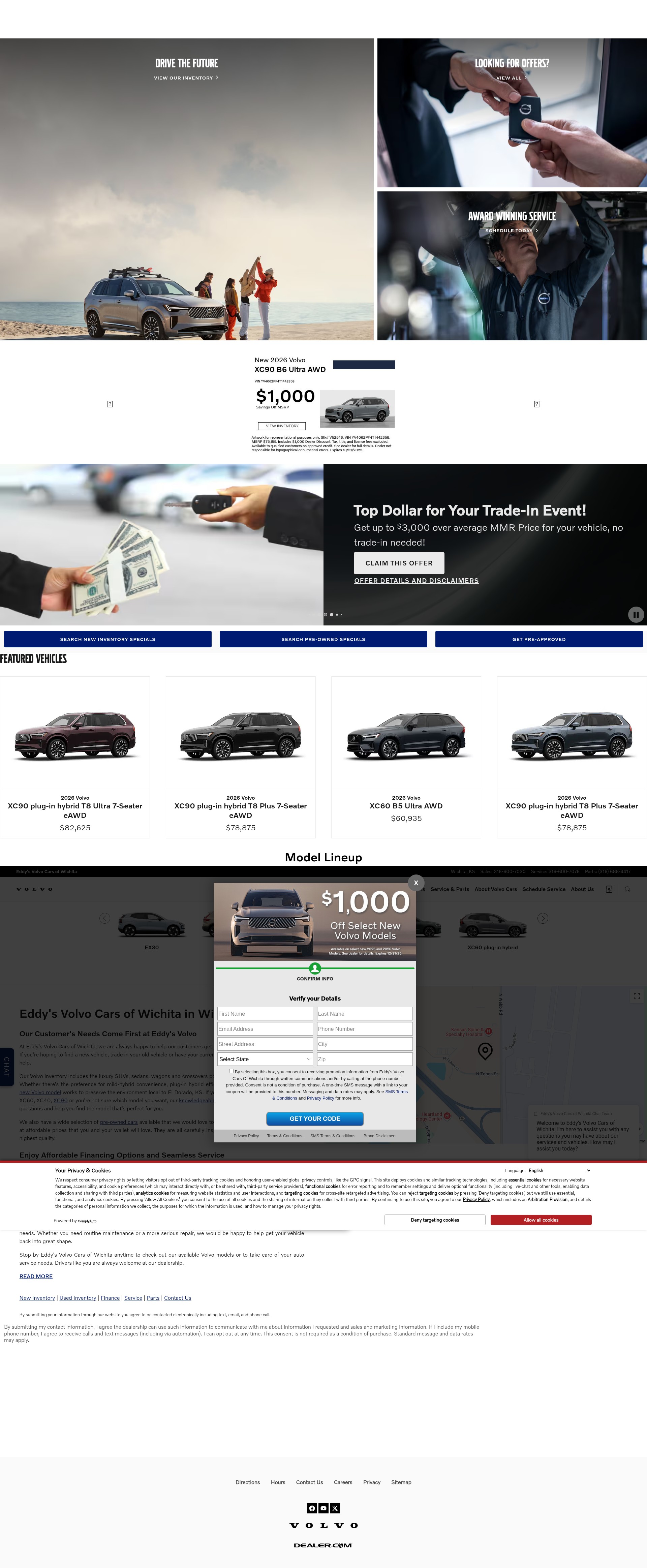 Screenshot of www.eddysvolvocarsofwichita.com