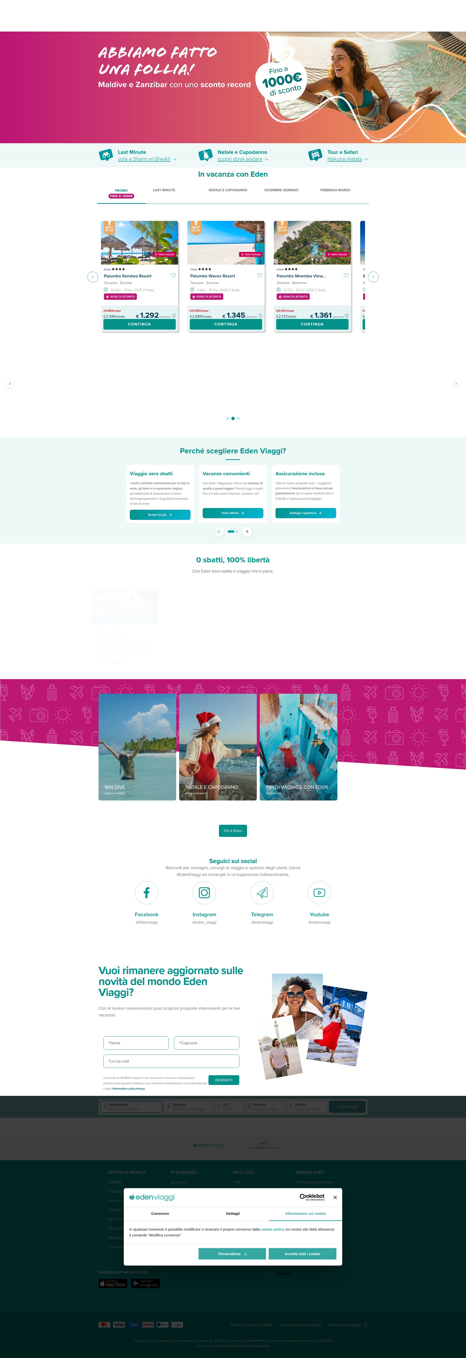 Screenshot of www.edenviaggi.it