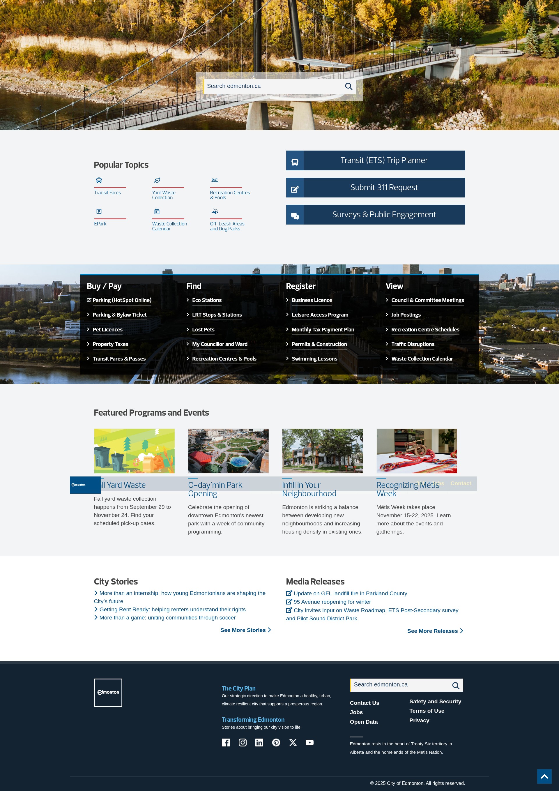 Screenshot of www.edmonton.ca