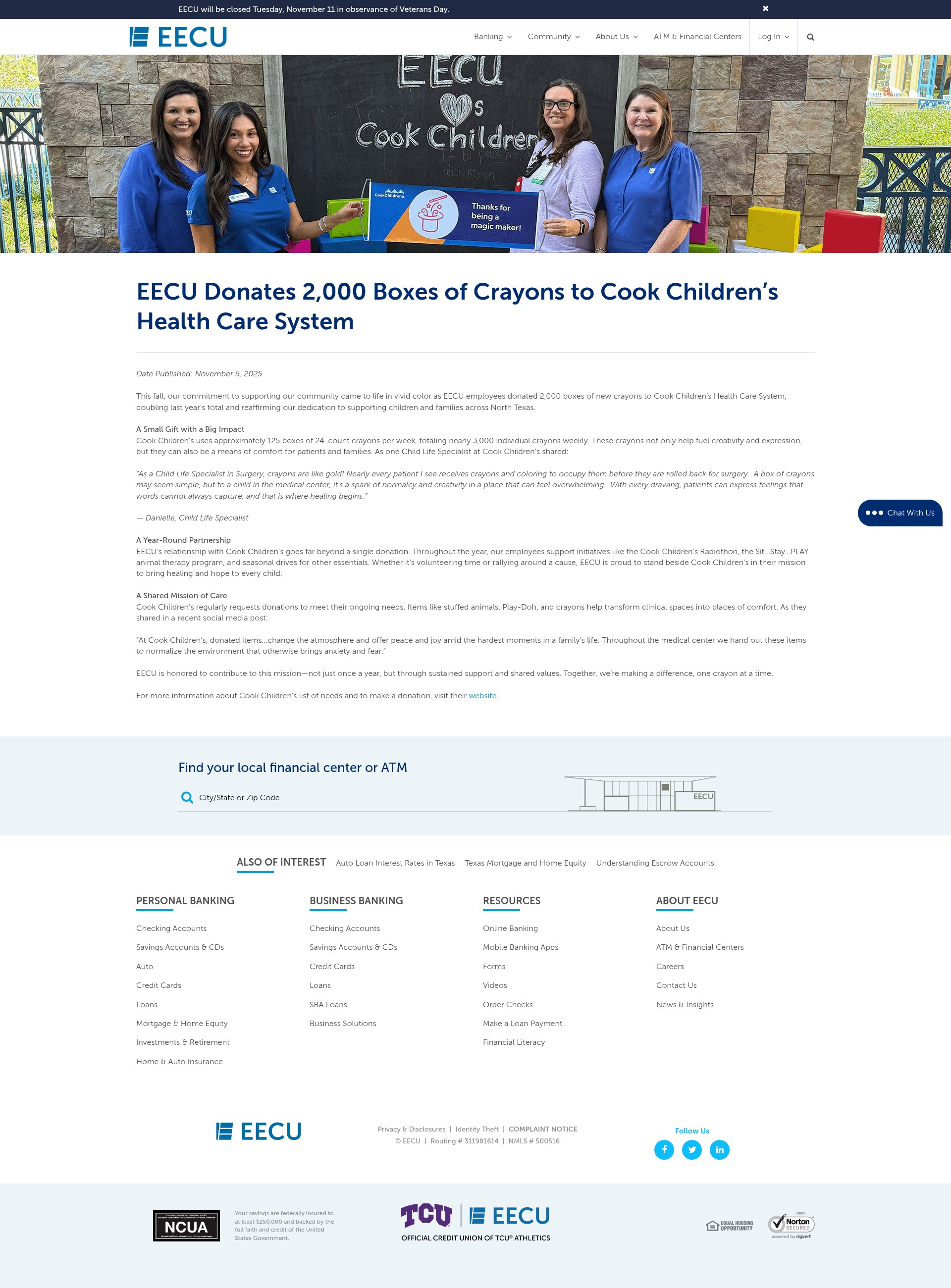Screenshot of www.eecu.org
