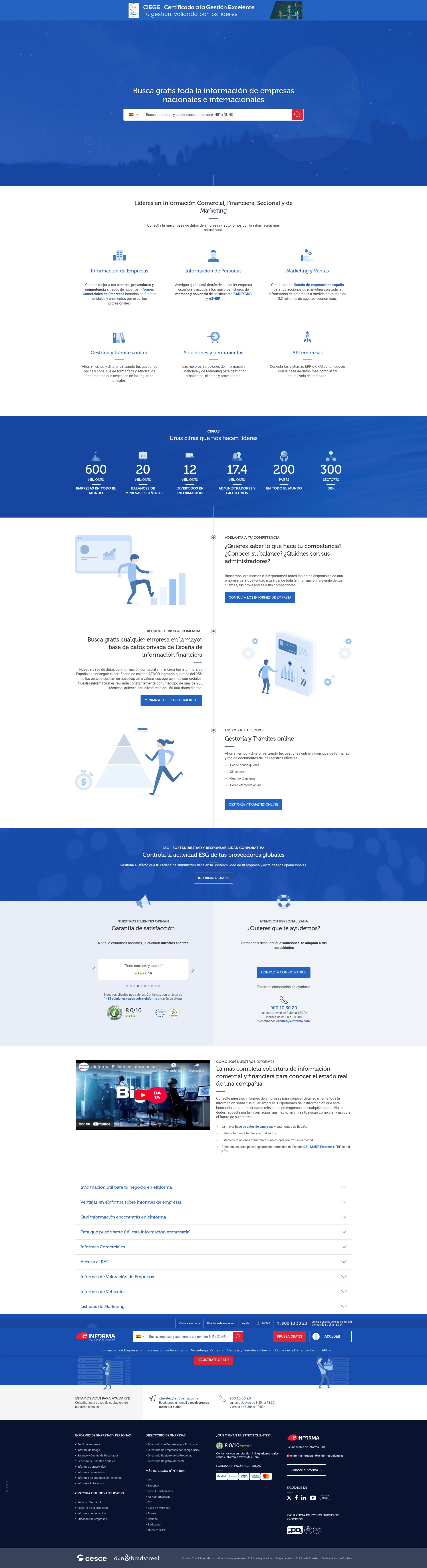 Screenshot of www.einforma.com