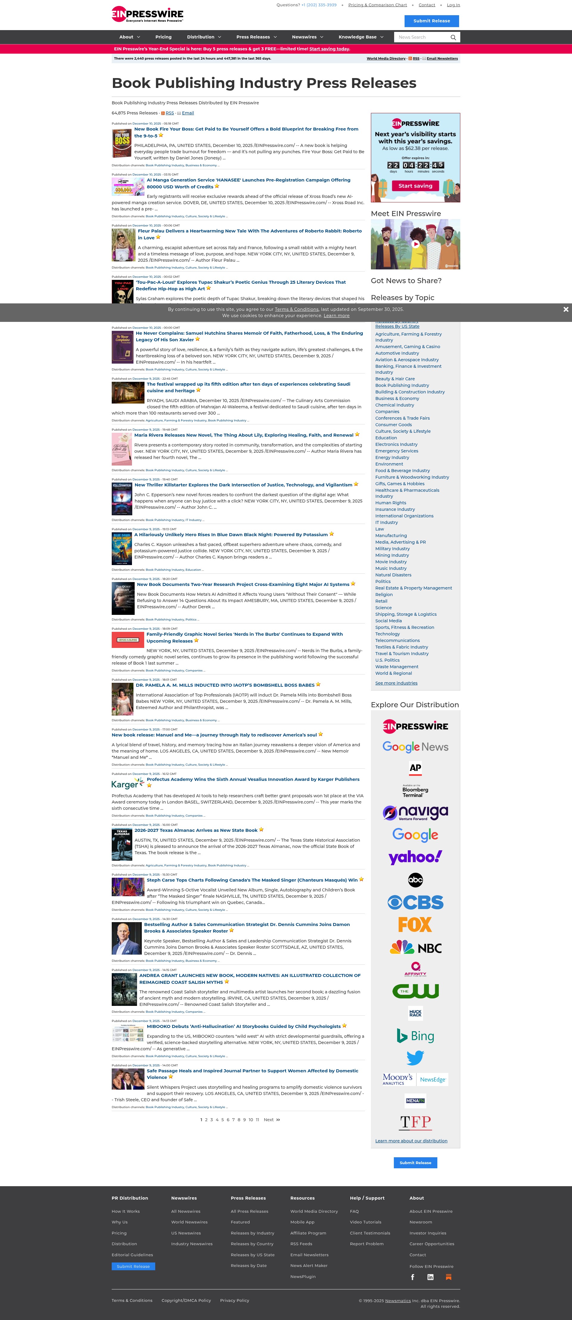 Screenshot of www.einpresswire.com