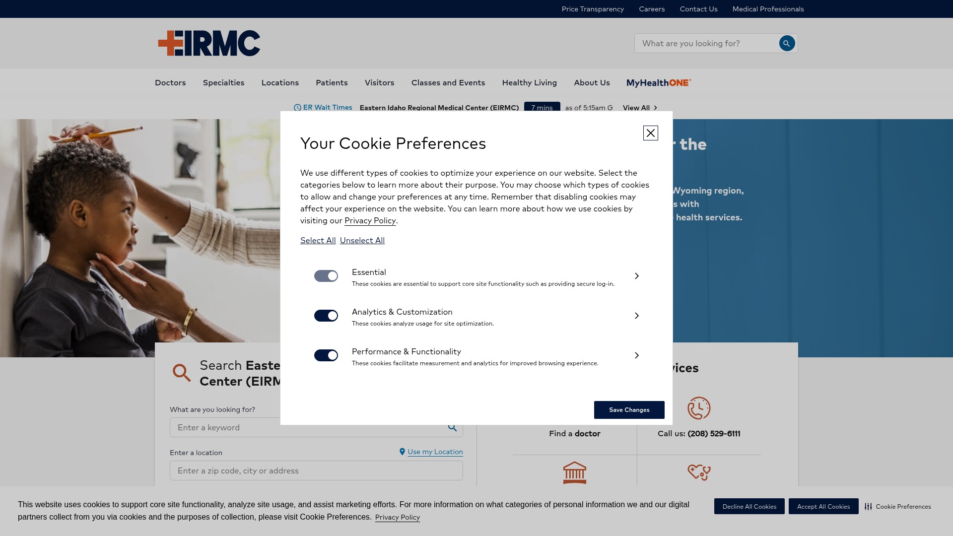 Screenshot of www.eirmc.com