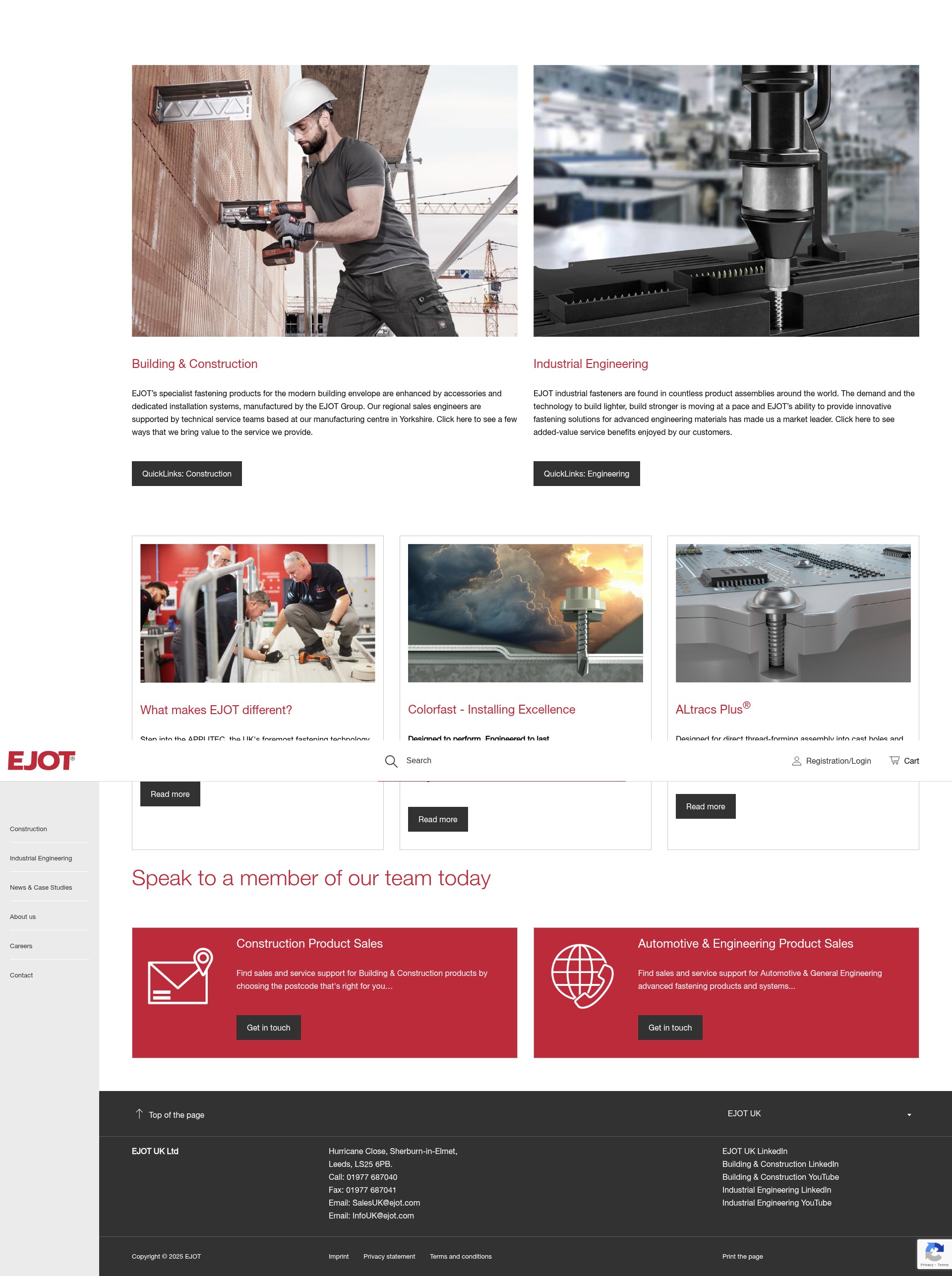 Screenshot of www.ejot.co.uk