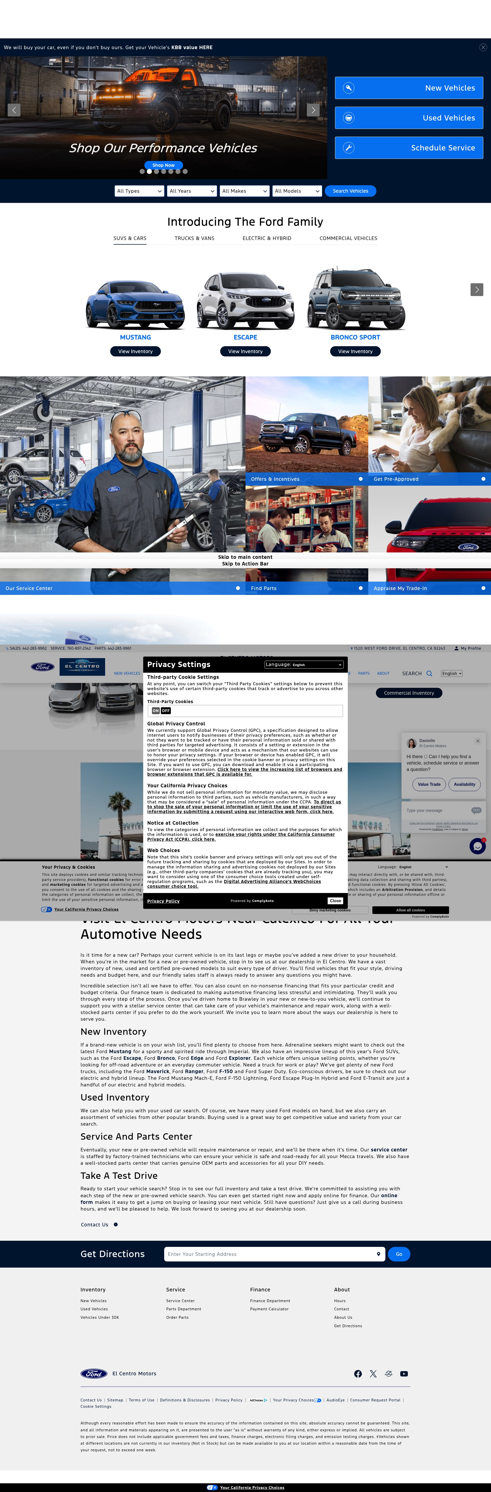Screenshot of www.elcentromotors.net