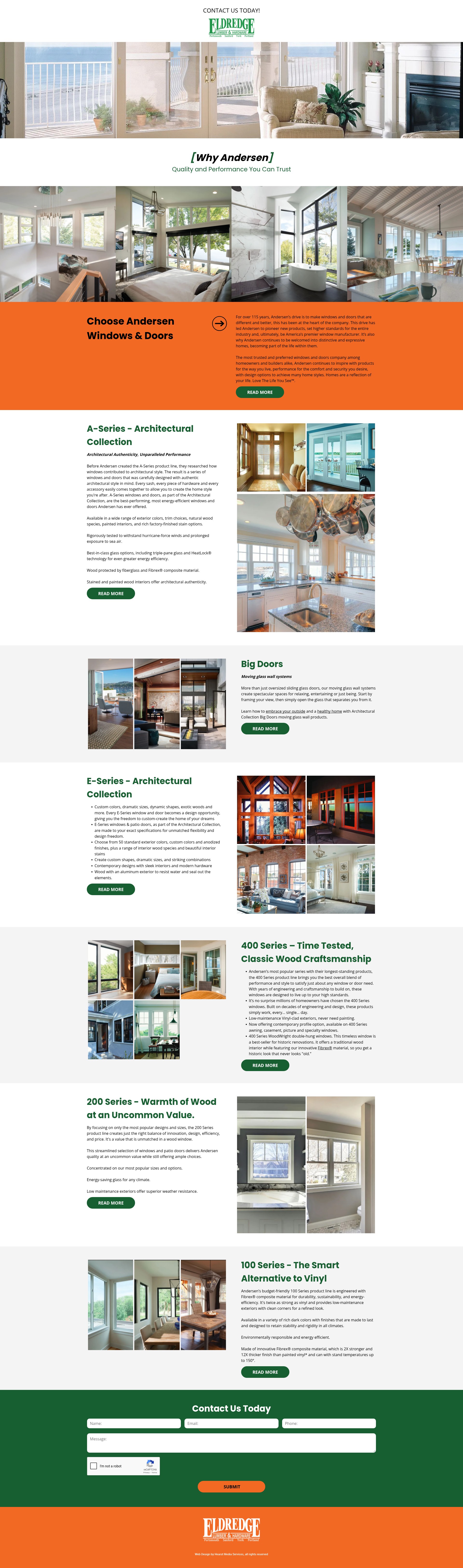 Screenshot of www.eldredgelumberandersen.com