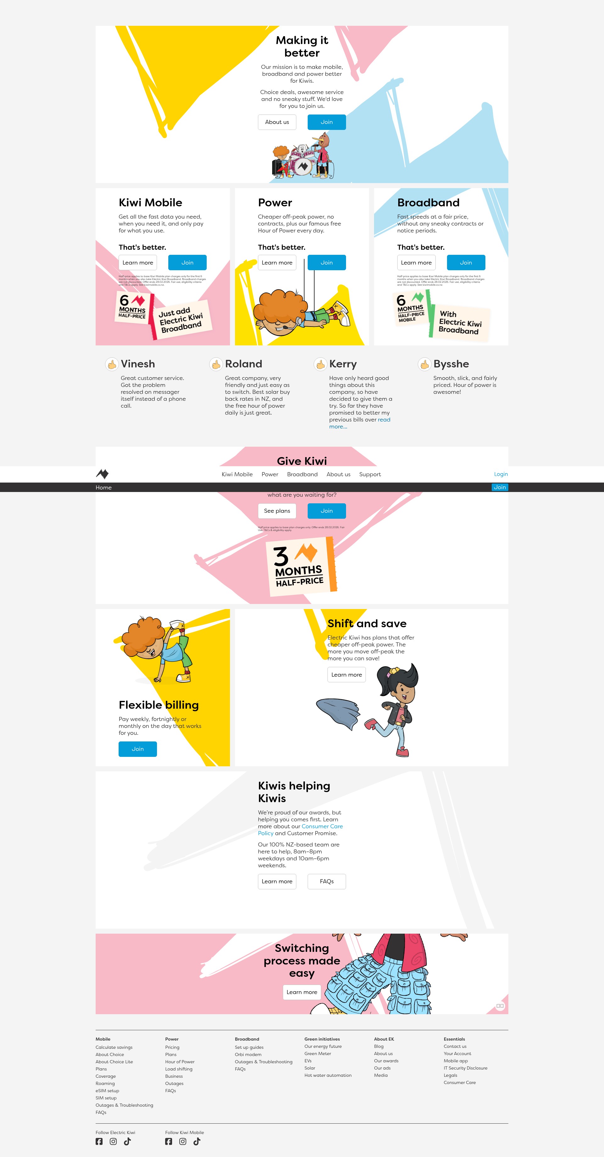 Screenshot of www.electrickiwi.co.nz