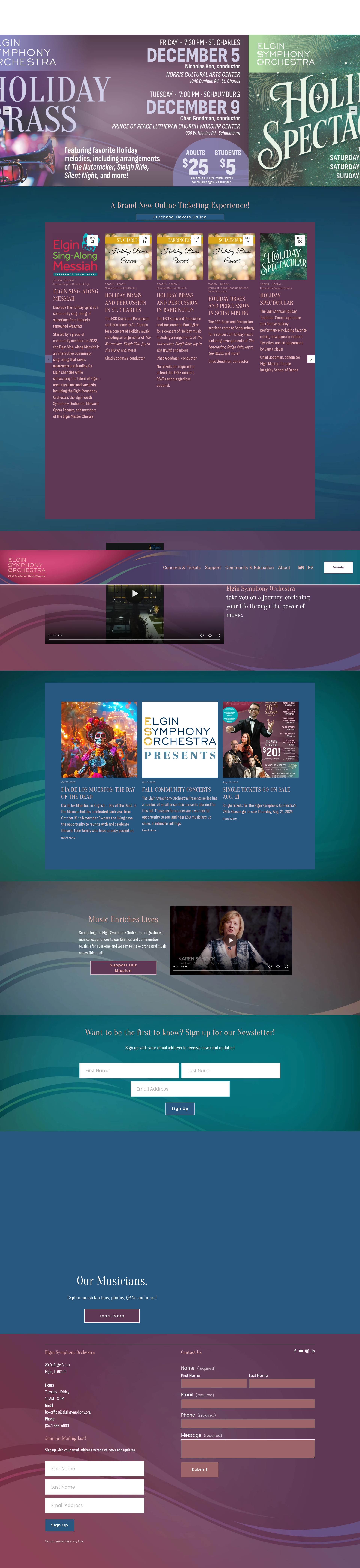 Screenshot of www.elginsymphony.org