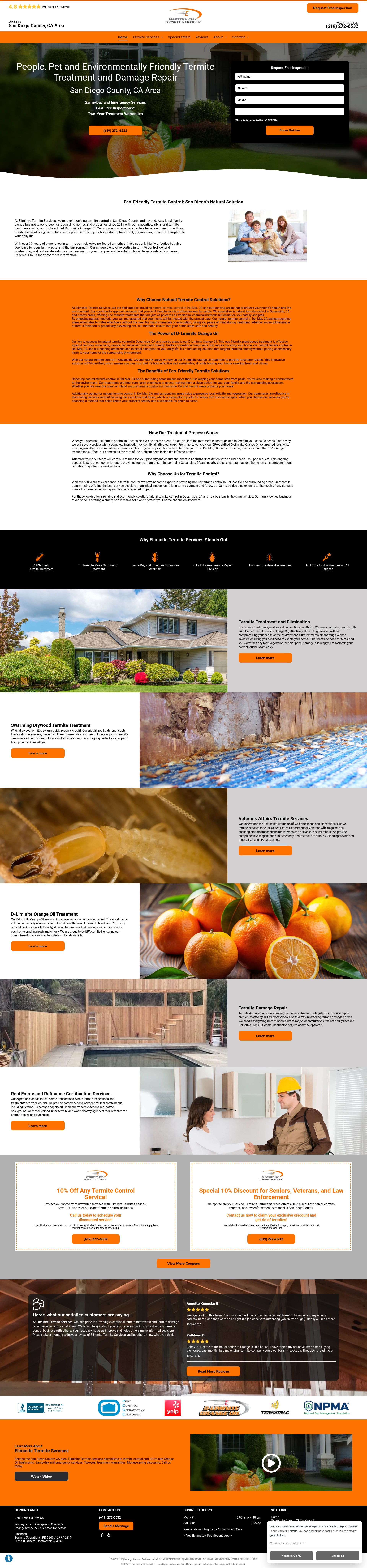 Screenshot of www.eliminitetermite.com