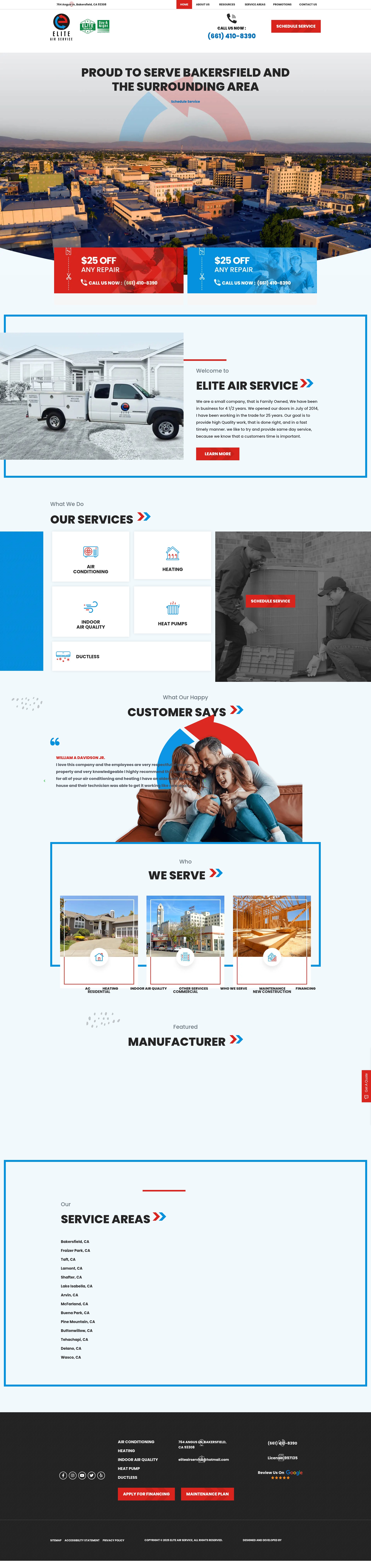 Screenshot of www.eliteairserviceca.com