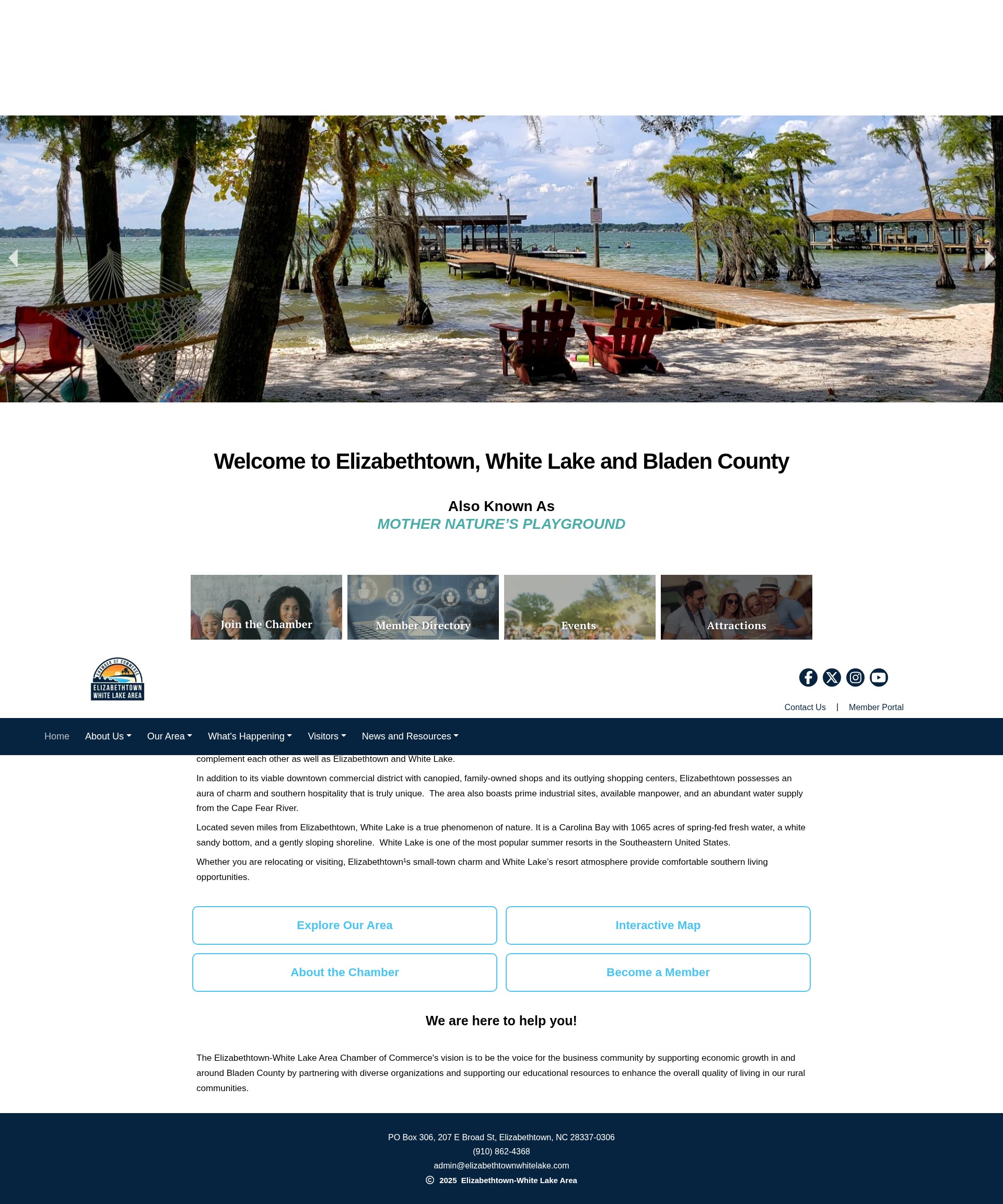Screenshot of www.elizabethtownwhitelake.com