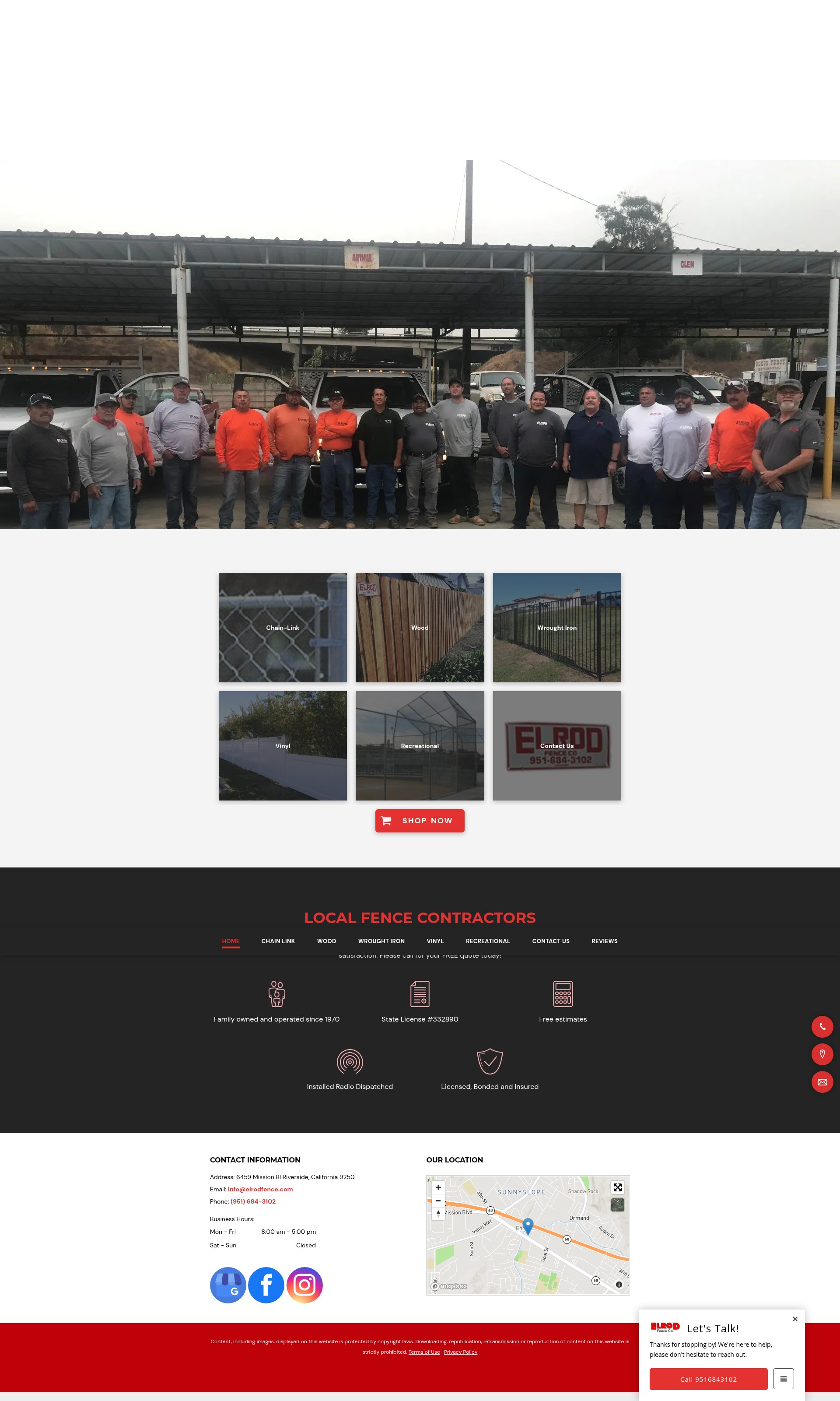 Screenshot of www.elrodfenceca.com