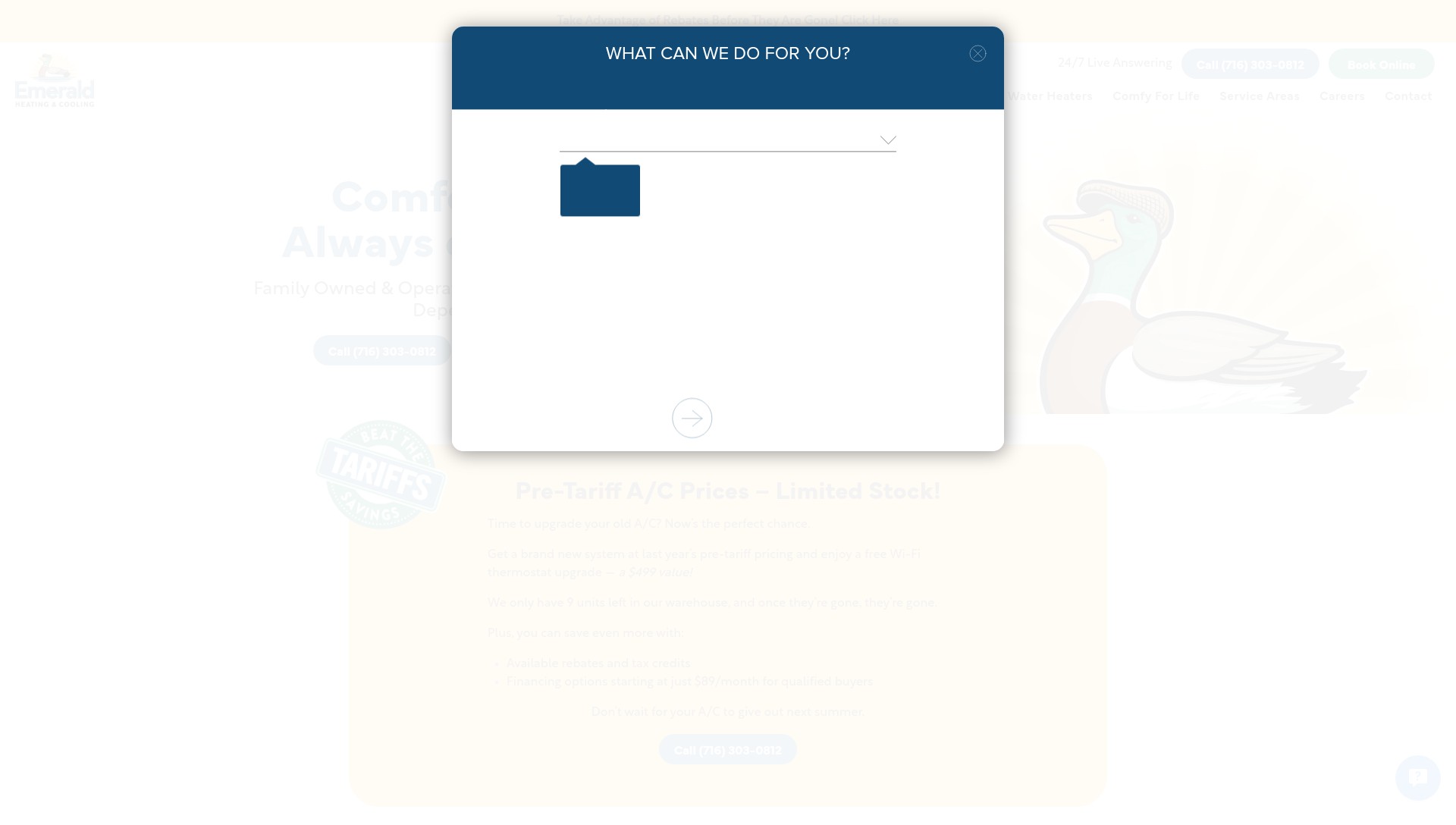 Screenshot of www.emeraldheating.com