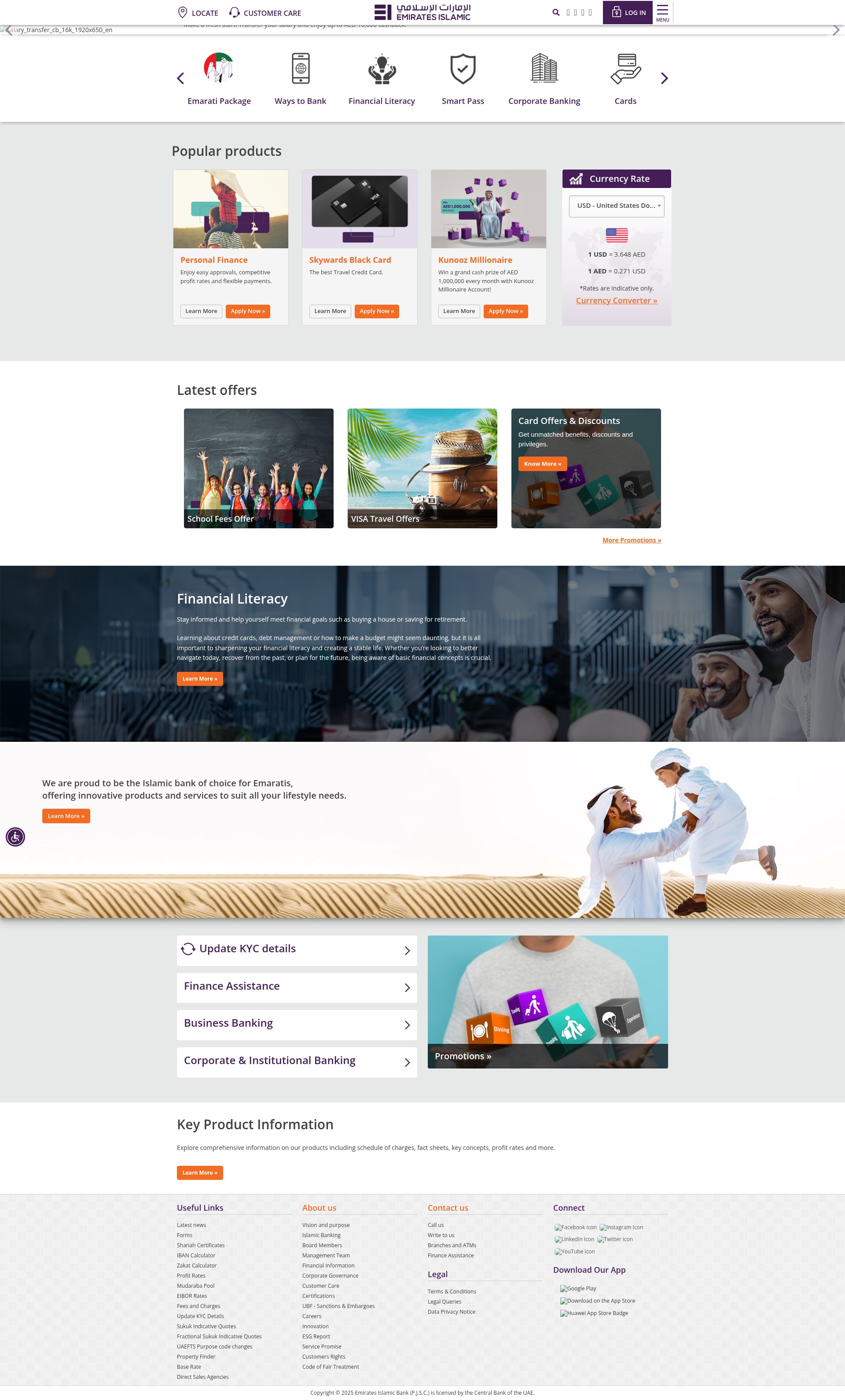 Screenshot of www.emiratesislamic.ae