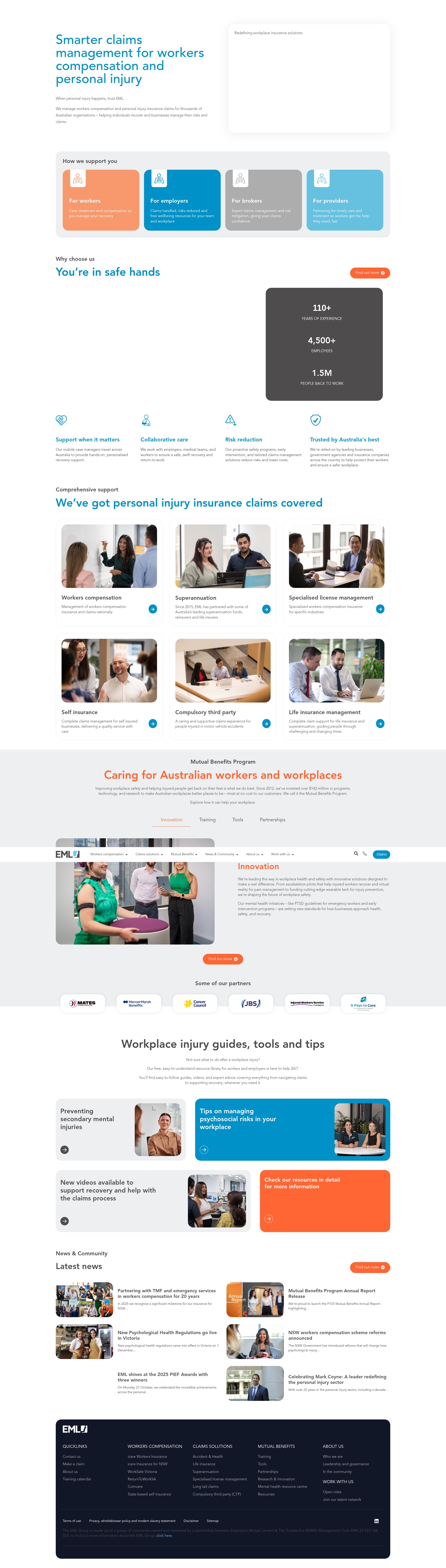 Screenshot of www.eml.com.au
