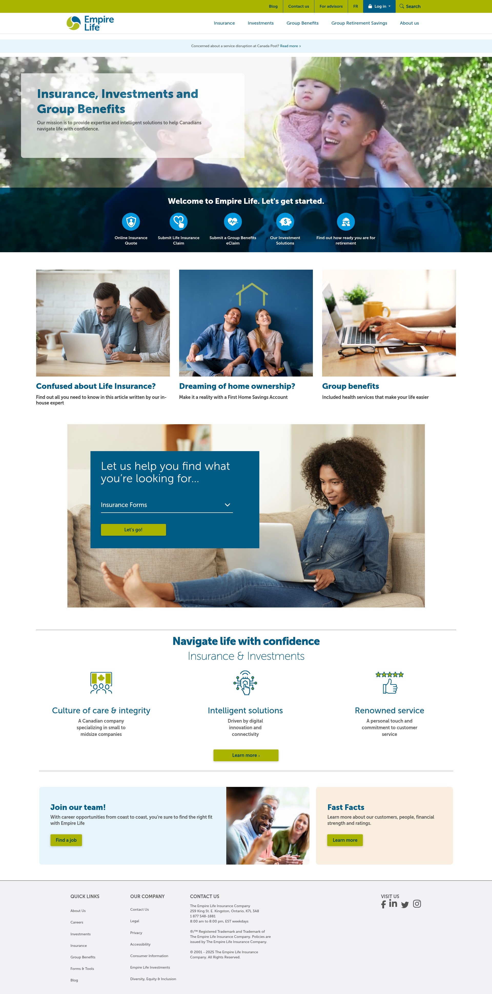 Screenshot of www.empire.ca