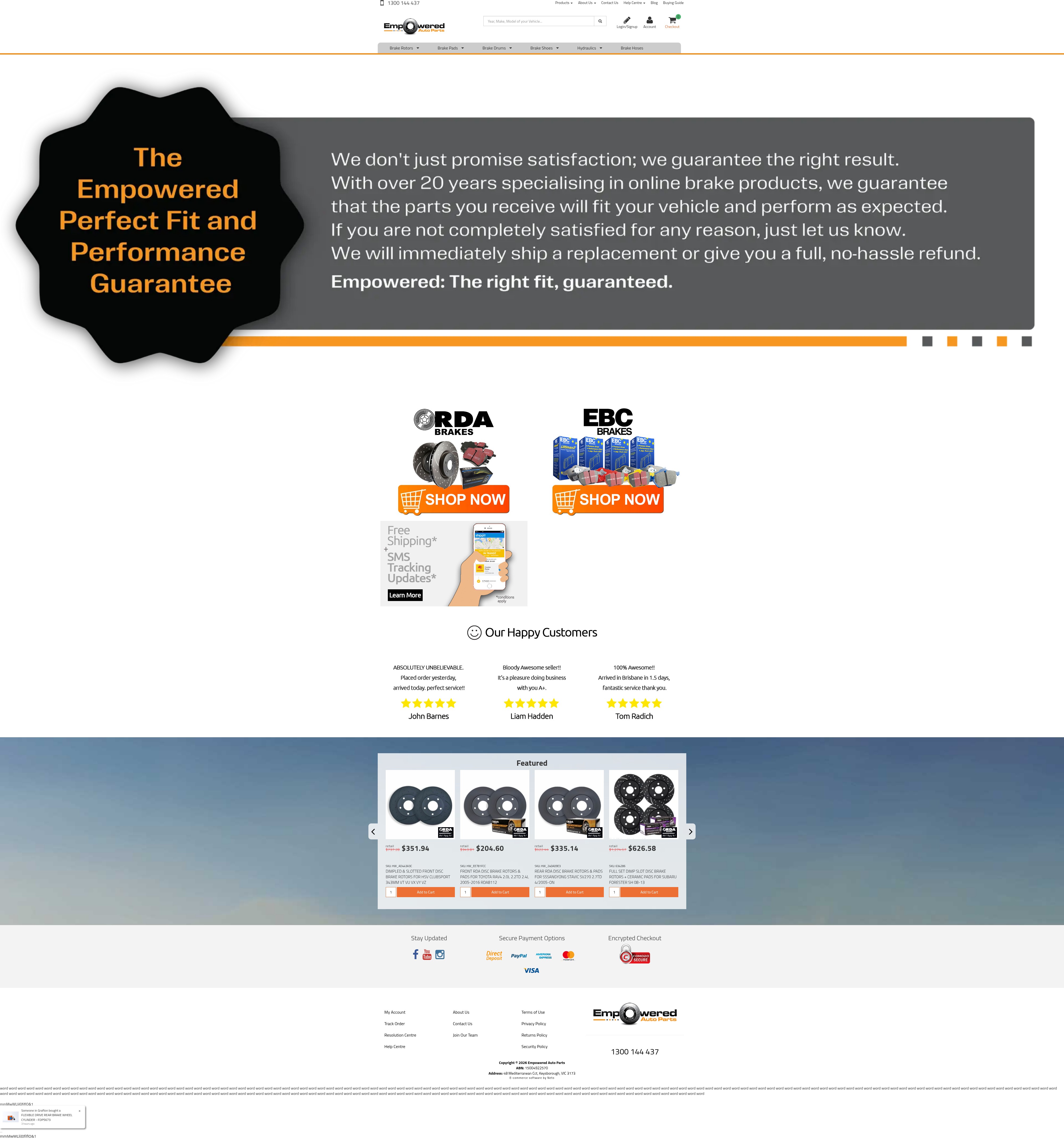 Screenshot of www.empoweredautoparts.com.au