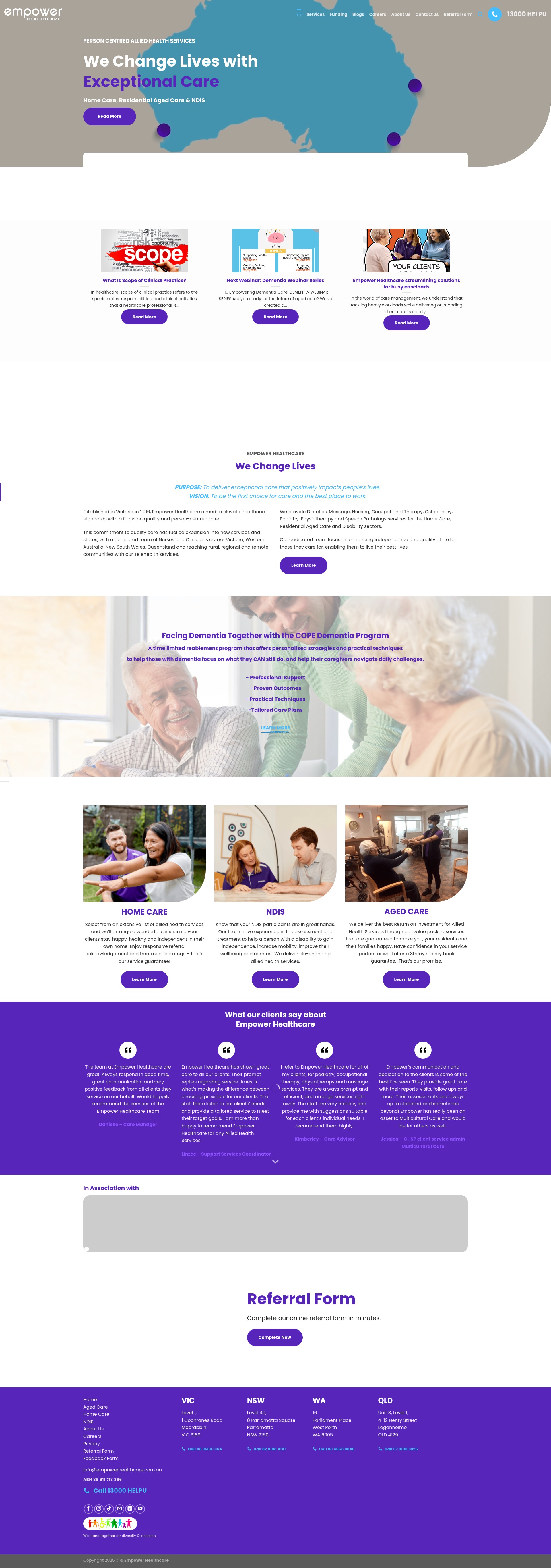 Screenshot of www.empowerhealthcare.com.au