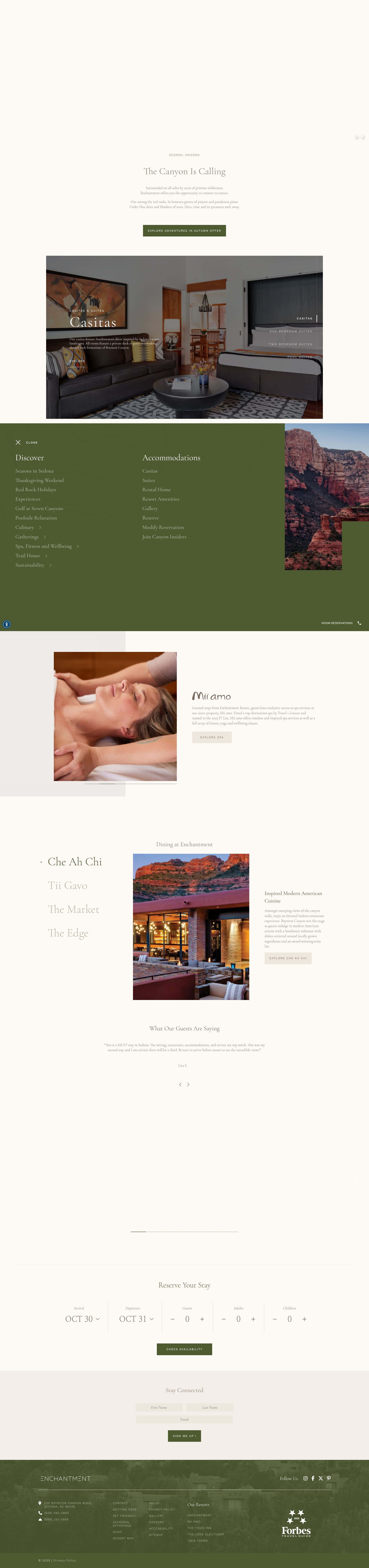 Screenshot of www.enchantmentresort.com