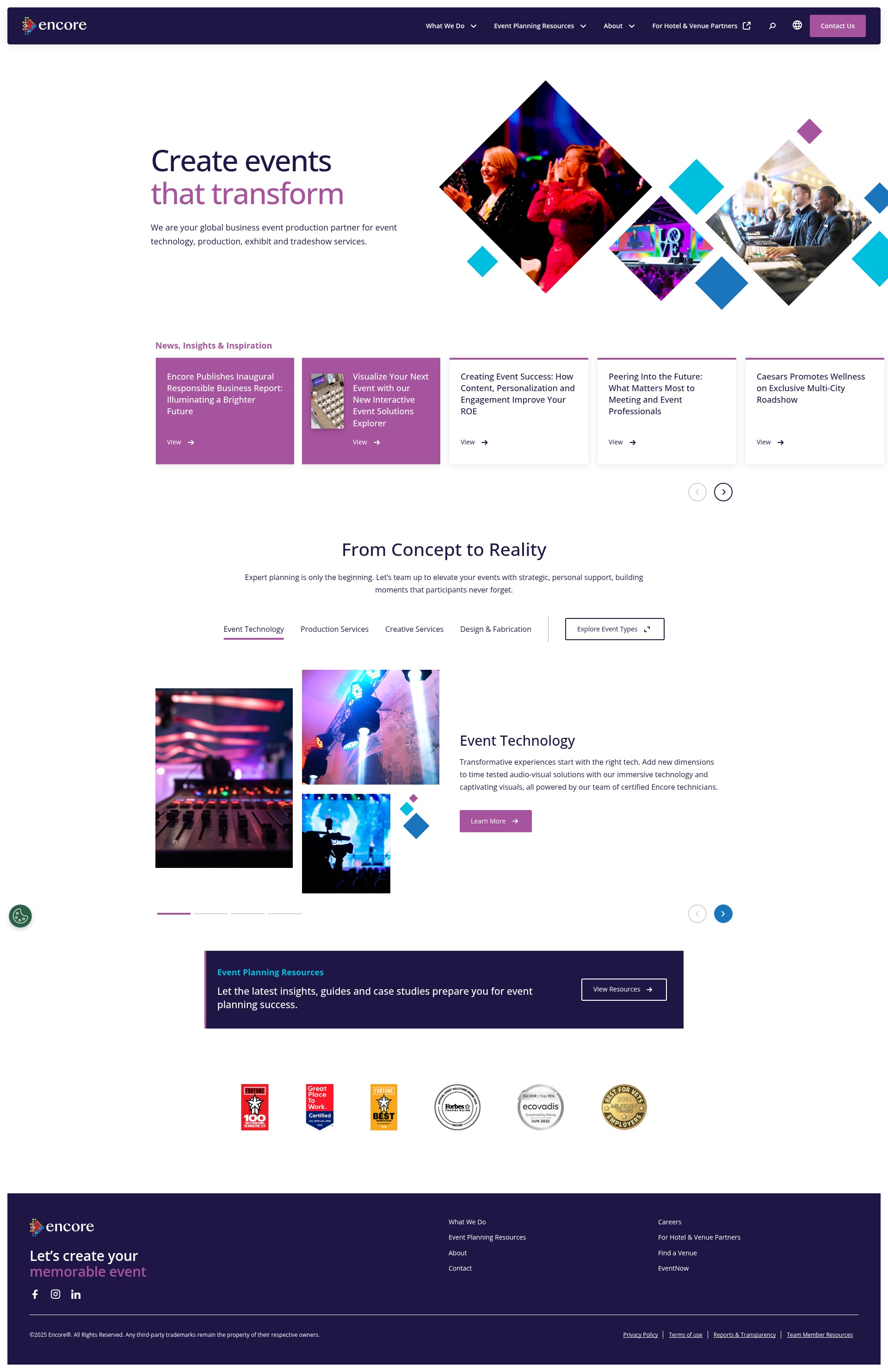 Screenshot of www.encoreglobal.com
