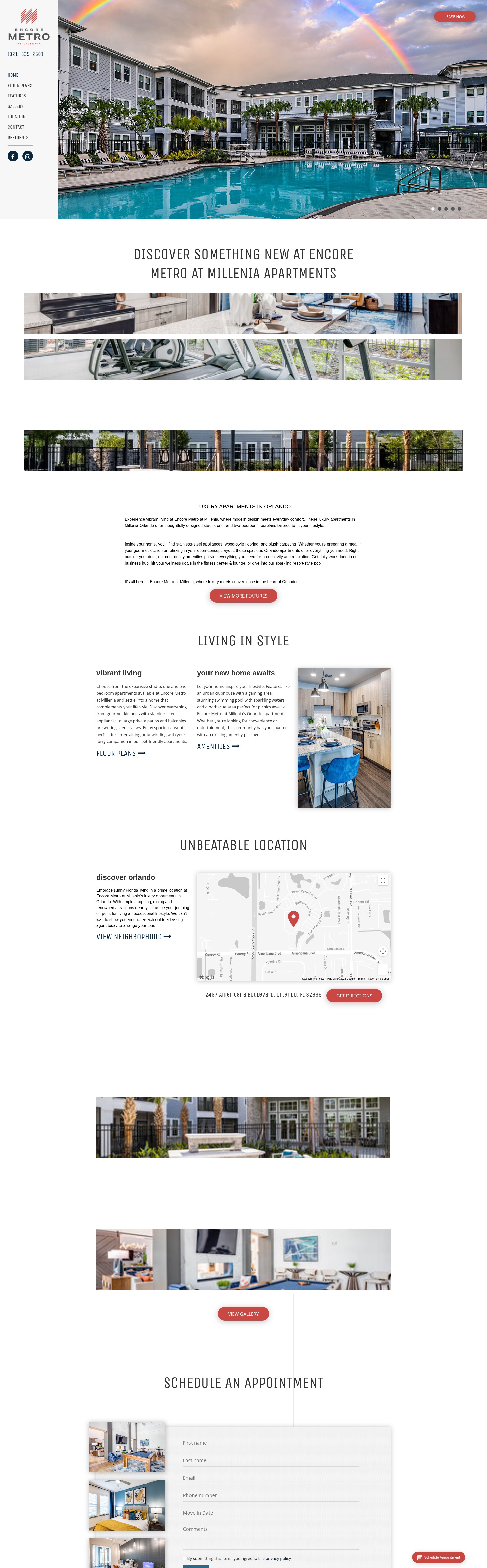 Screenshot of www.encoremetroapartments.com