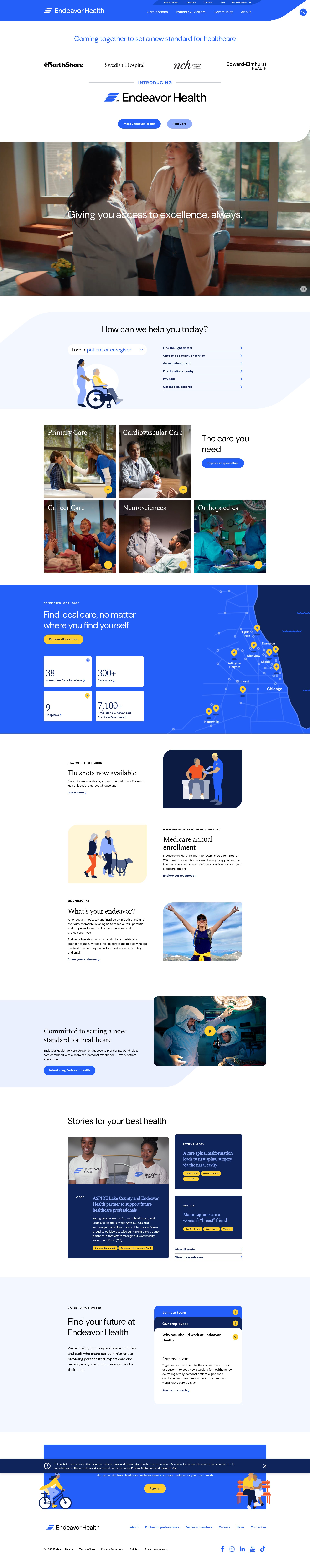 Screenshot of www.endeavorhealth.org
