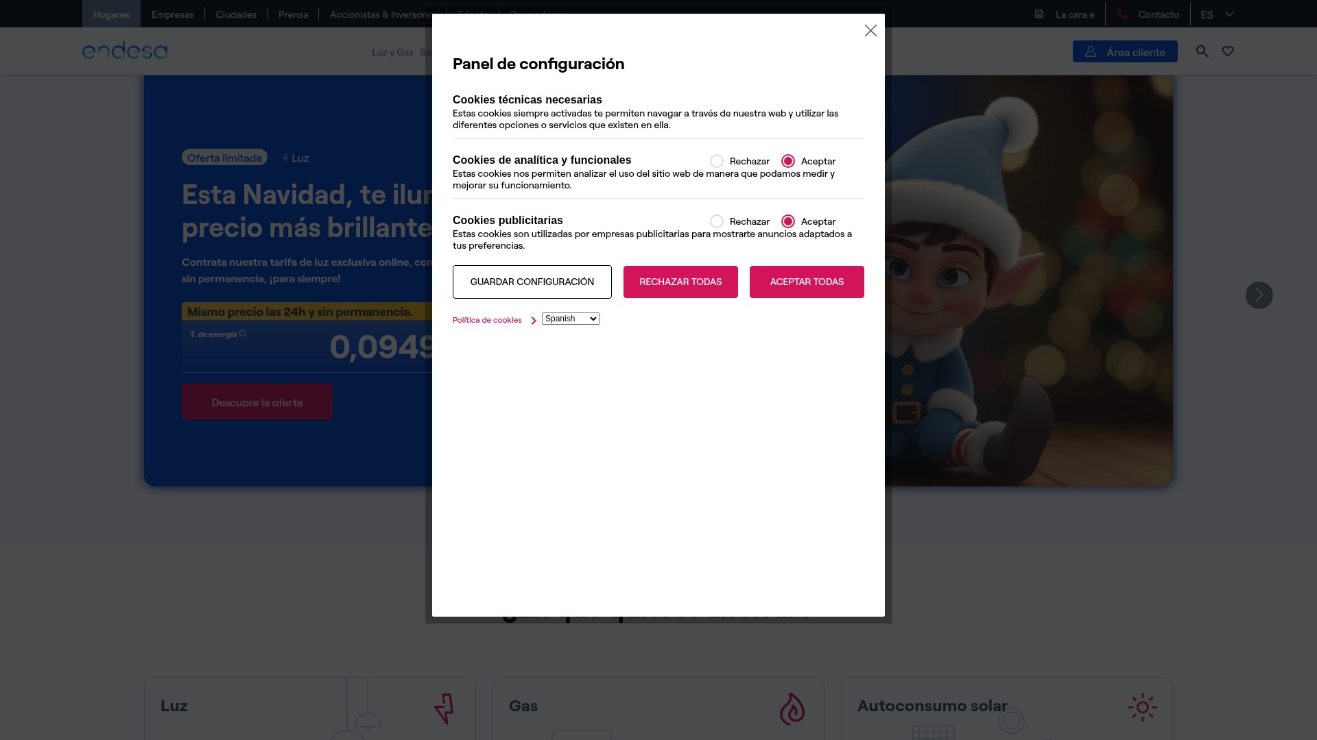 Screenshot of www.endesa.com