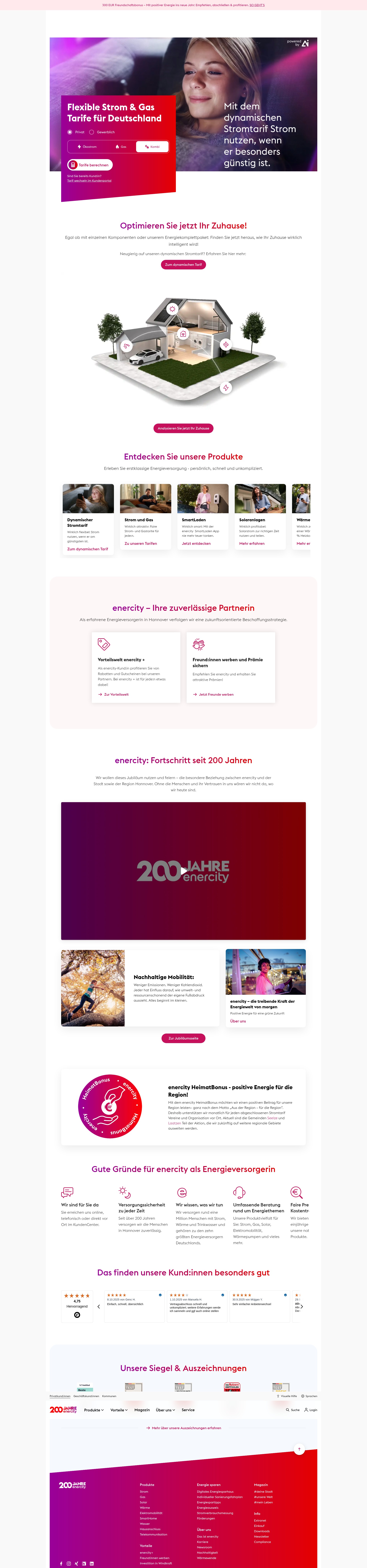Screenshot of www.enercity.de