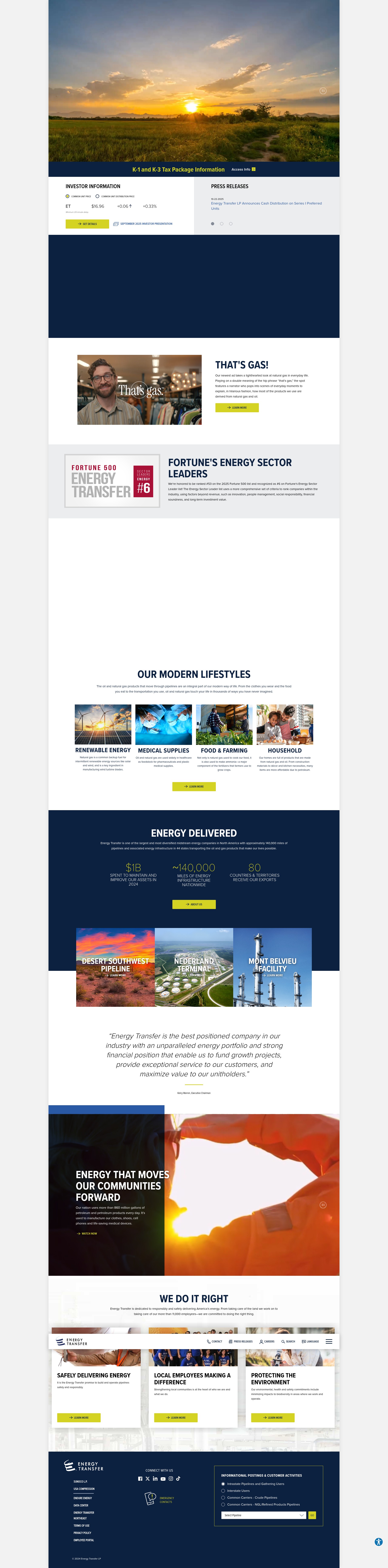 Screenshot of www.energytransfer.com