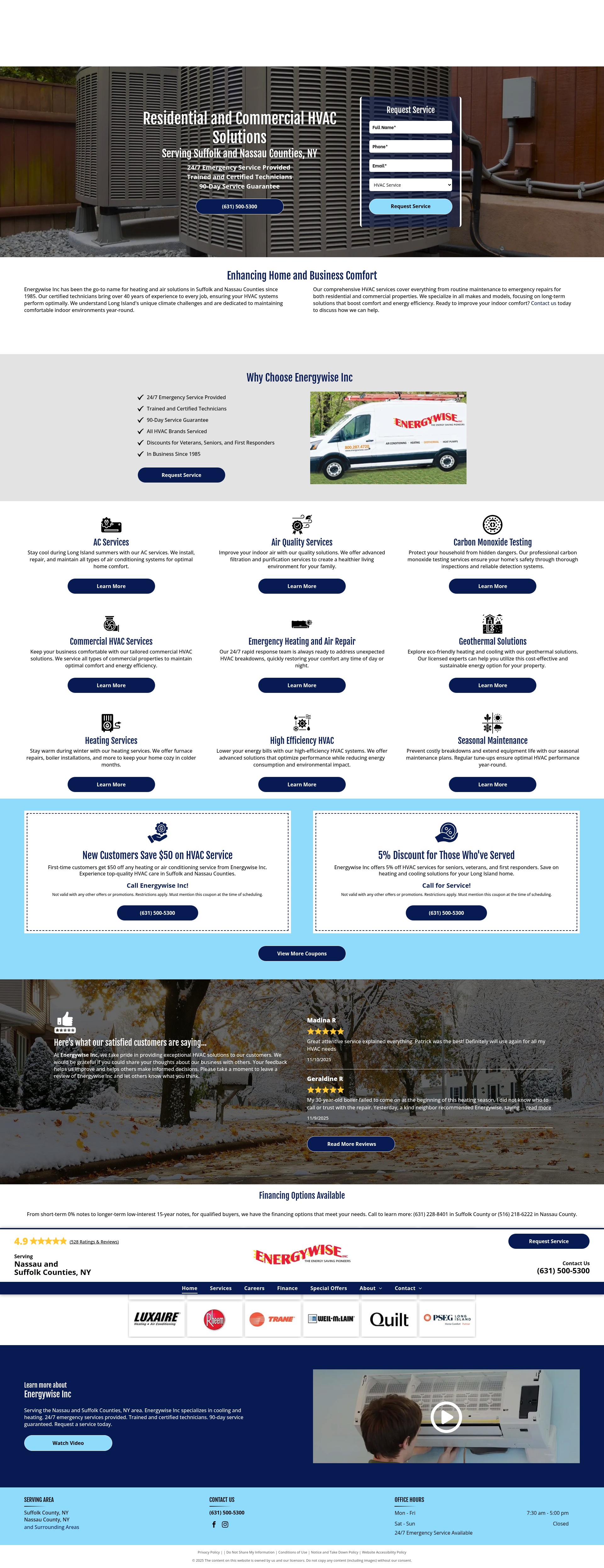 Screenshot of www.energywiseac.com