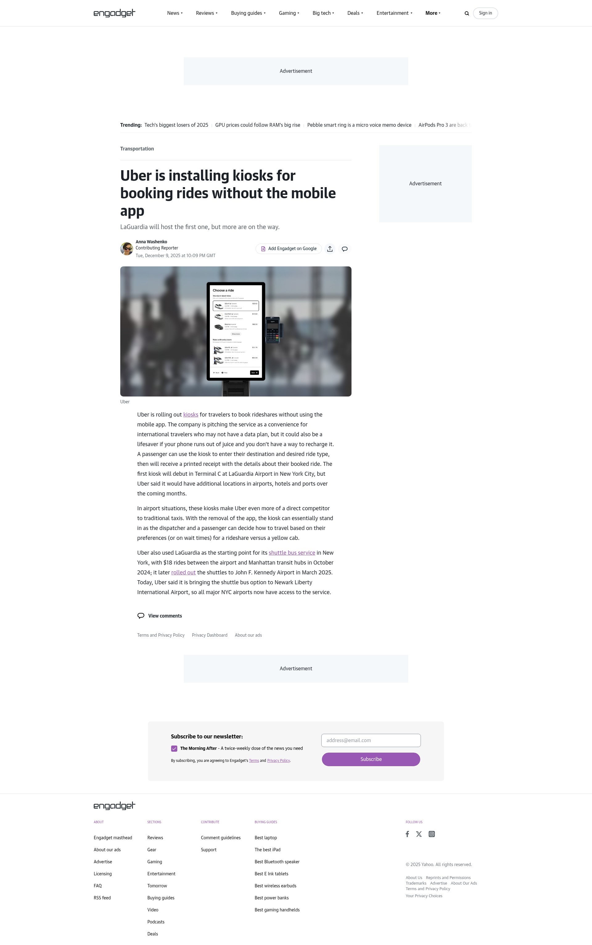 Screenshot of www.engadget.com