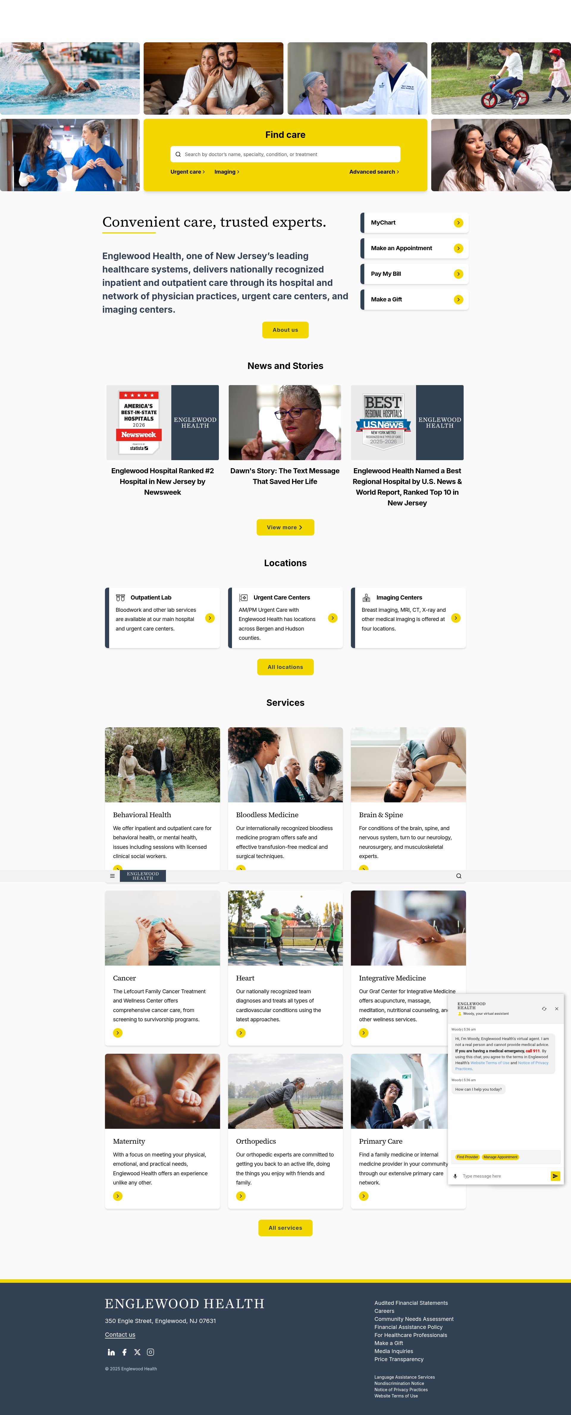 Screenshot of www.englewoodhealth.org